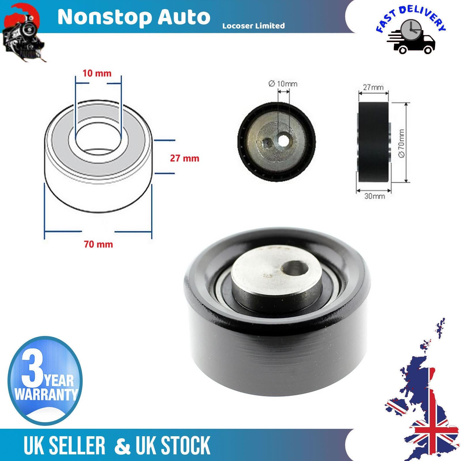 Fan Belt Tensioner Pulley - V - Ribbed Belt Idler For CITROEN Berlingo C5 C8 Evasion Jumpy Xantia XM Xsara 96188885