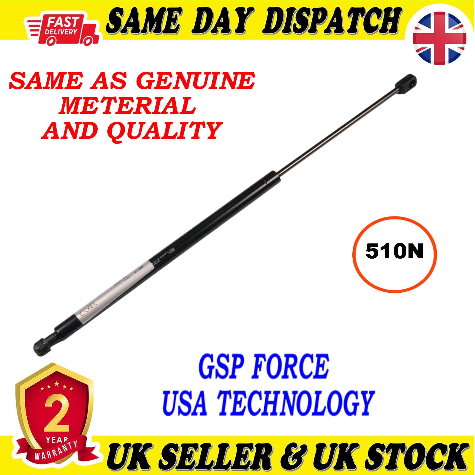TAILGATE BOOT GAS STRUTS 510 Newton FOR HYUNDAI ACCENT II 8177025230