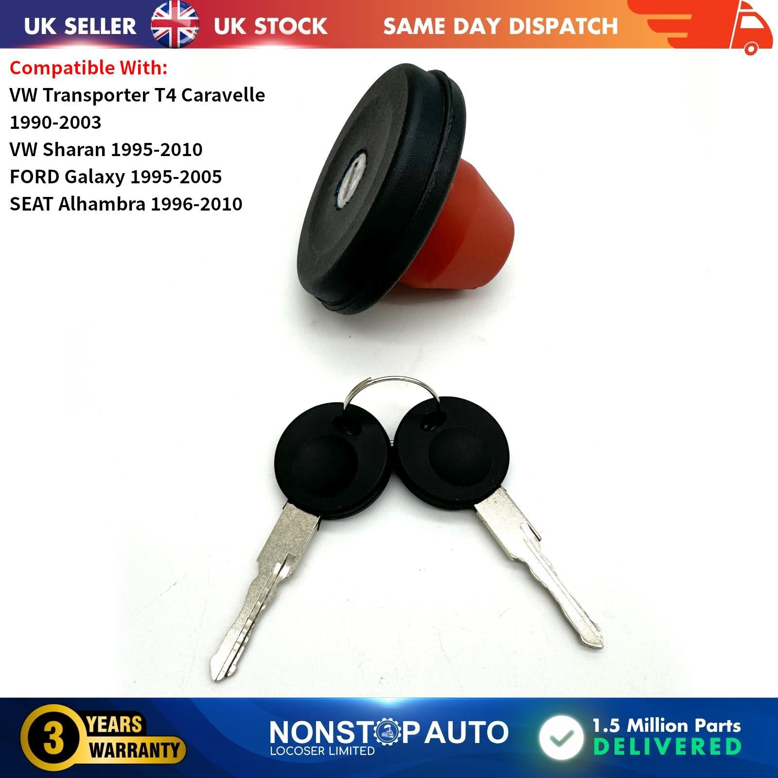 Fuel Tank Filler Lock Cap with Keys For VW Transporter T4 Sharan FORD Galaxy SEAT Alhambra