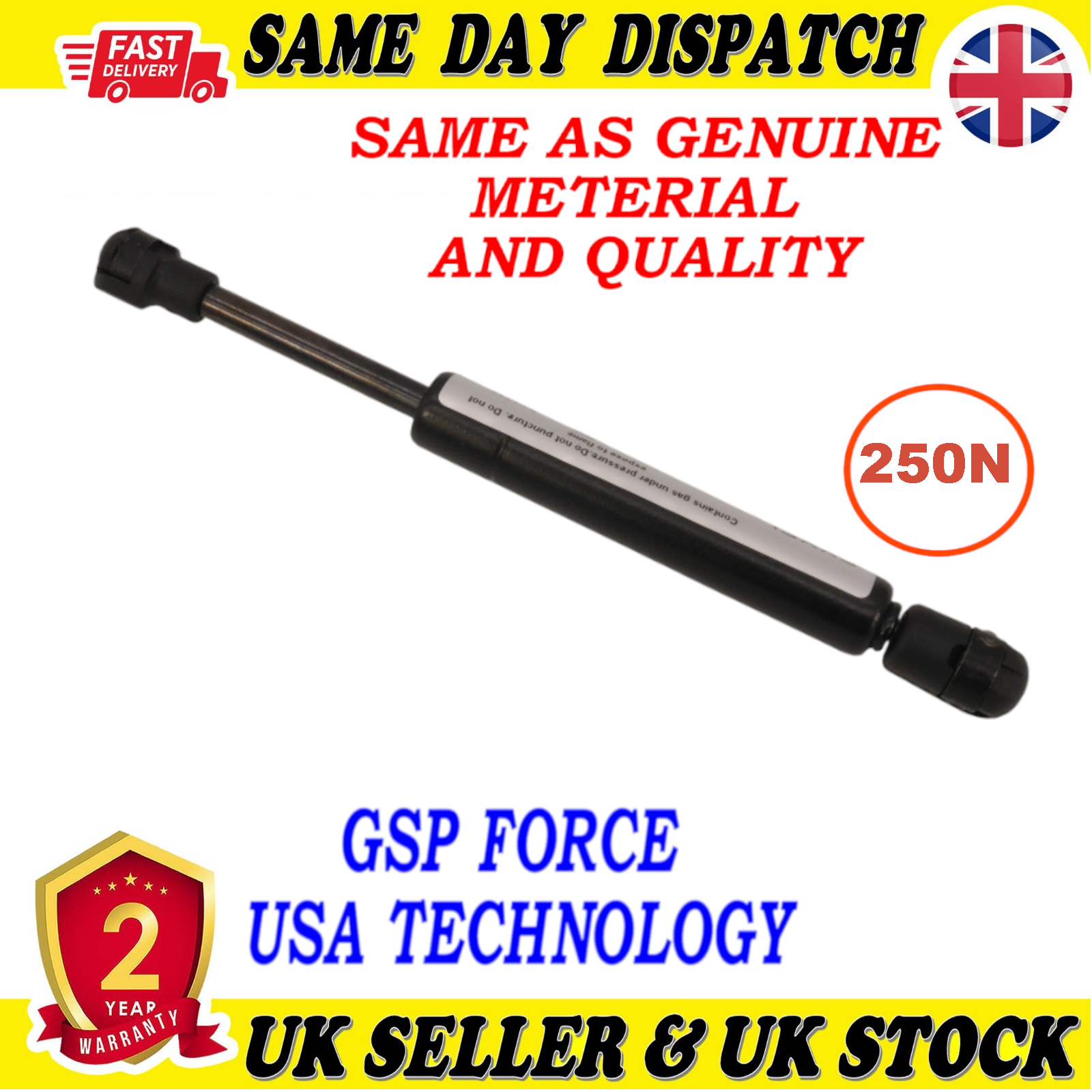 TAILGATE BOOT GAS STRUTS 250 Newton FOR VW NEW BEETLE 1Y0827550B