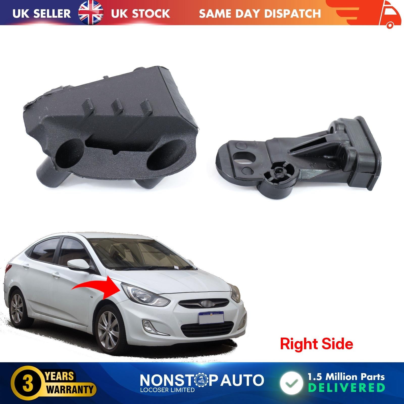 Hyundai Accent Blue Headlight repair kit bracket clips holder right side