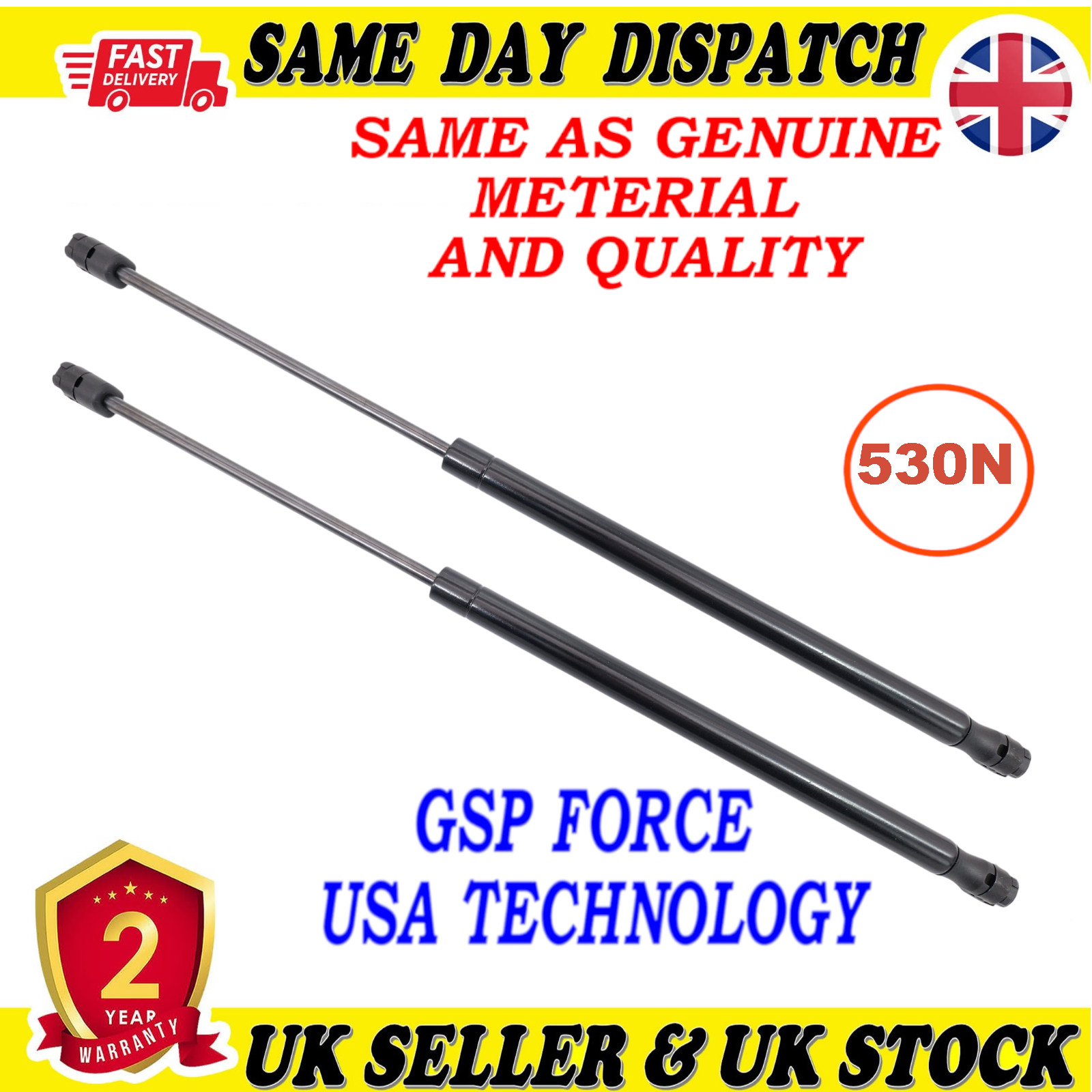 2X TAILGATE BOOT GAS STRUTS 530 Newton FOR FORD FOCUS II AUDI A4 1453743