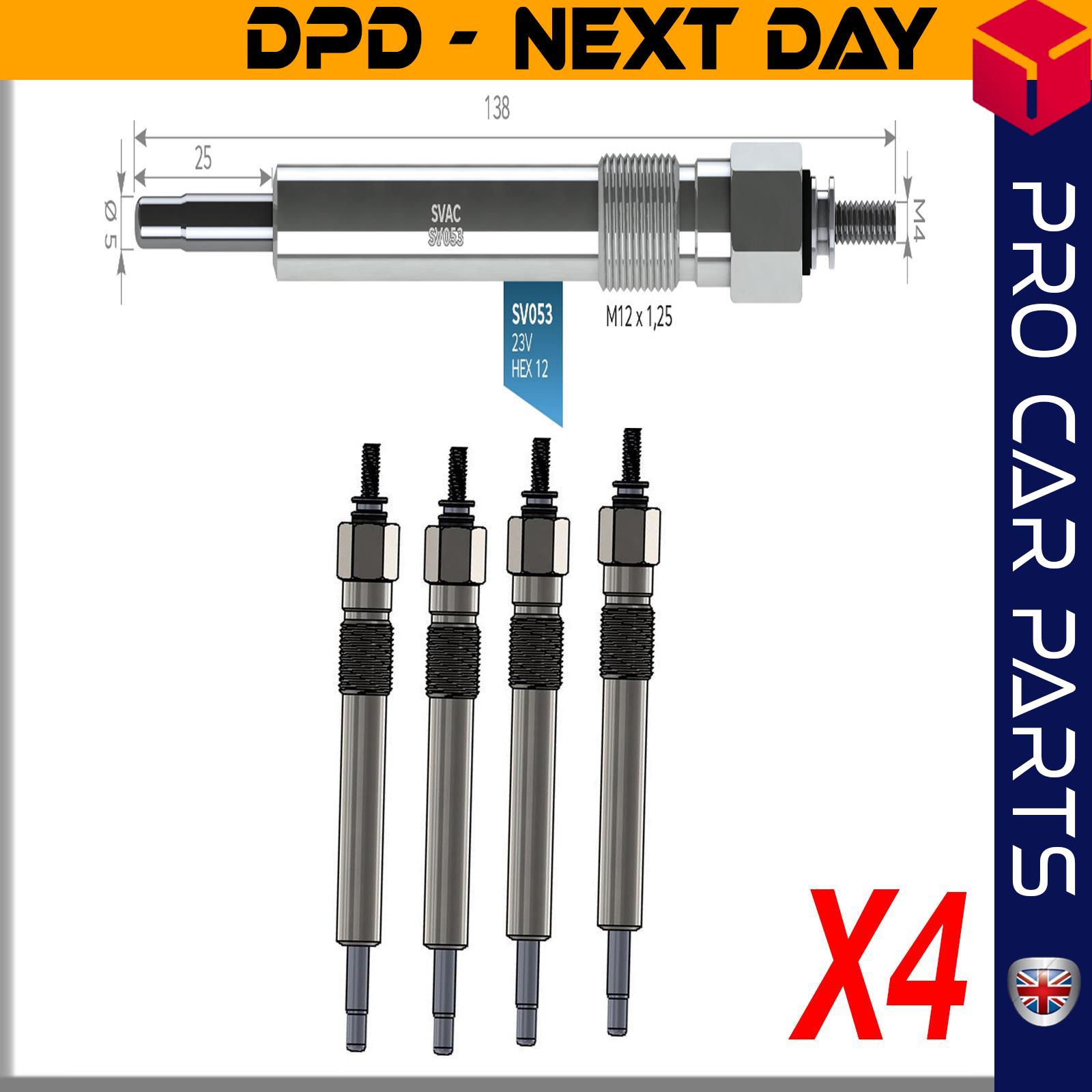 4 X ISUZU NPR 23 V Glow Plug