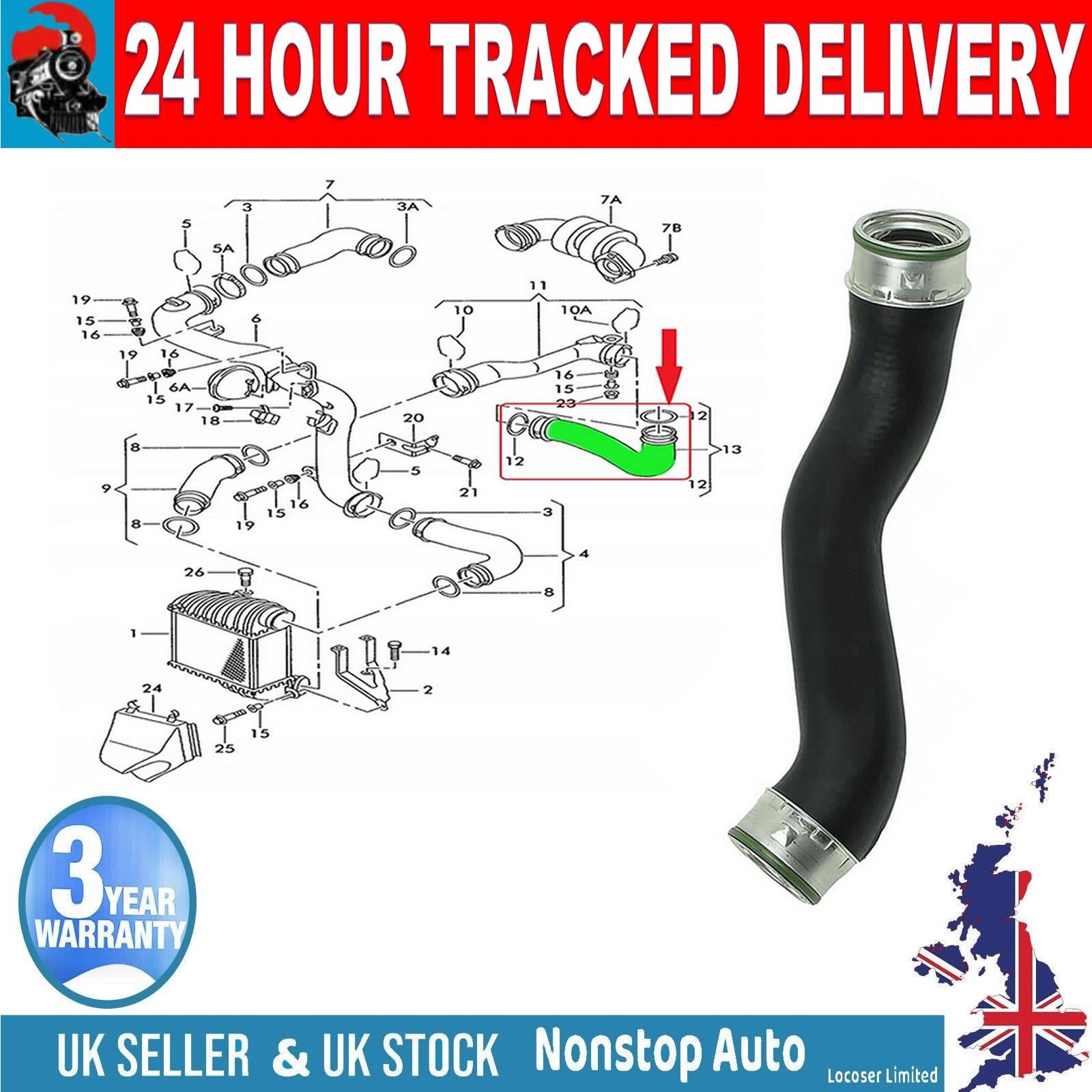 TURBO INTERCOOLER HOSE PIPE FOR AUDI A3 SEAT LEON TOLEDO II VW BORA GOLF IV 1J0145828R