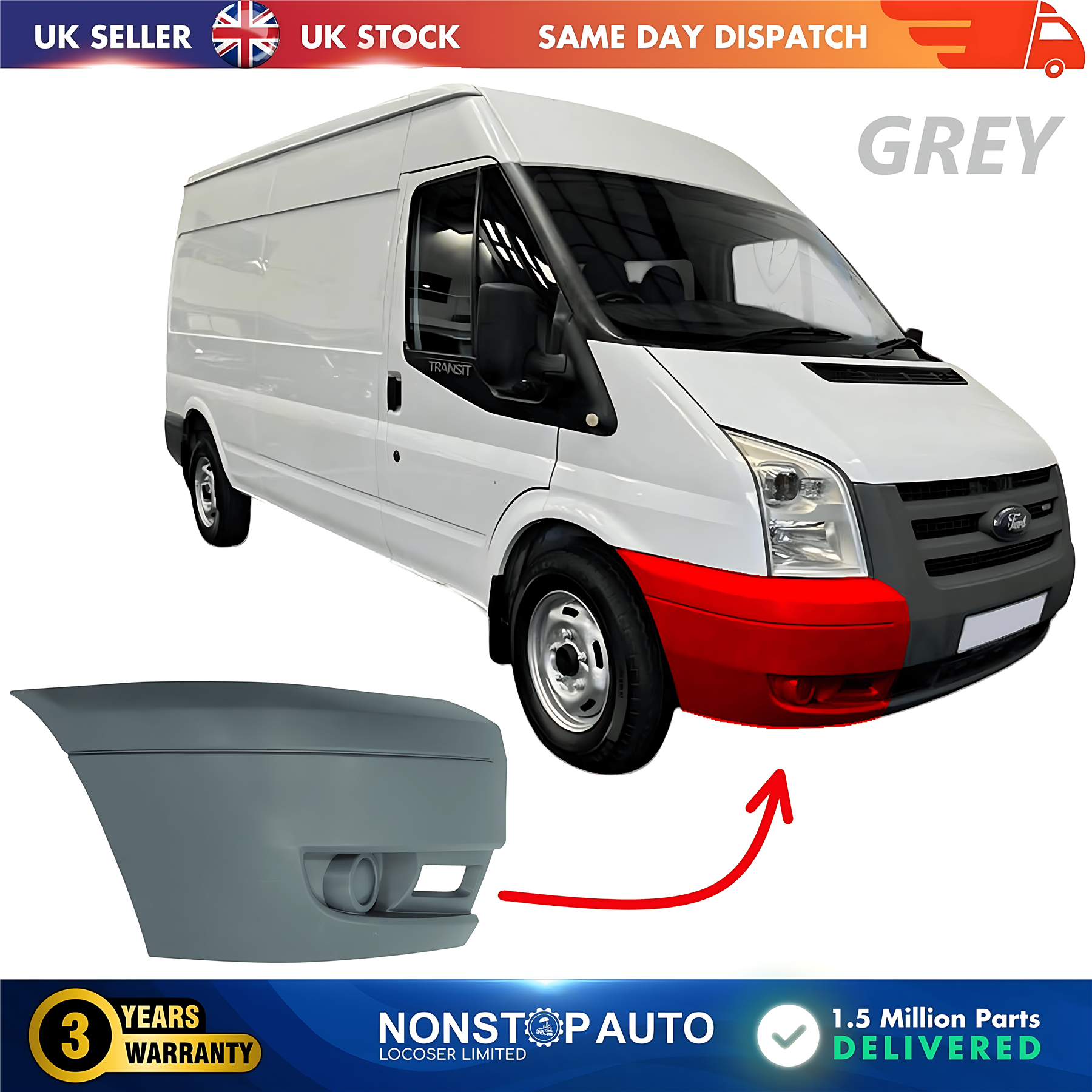 Front Bumper Corner Right For FORD Transit MK7 2006-2014 1437326