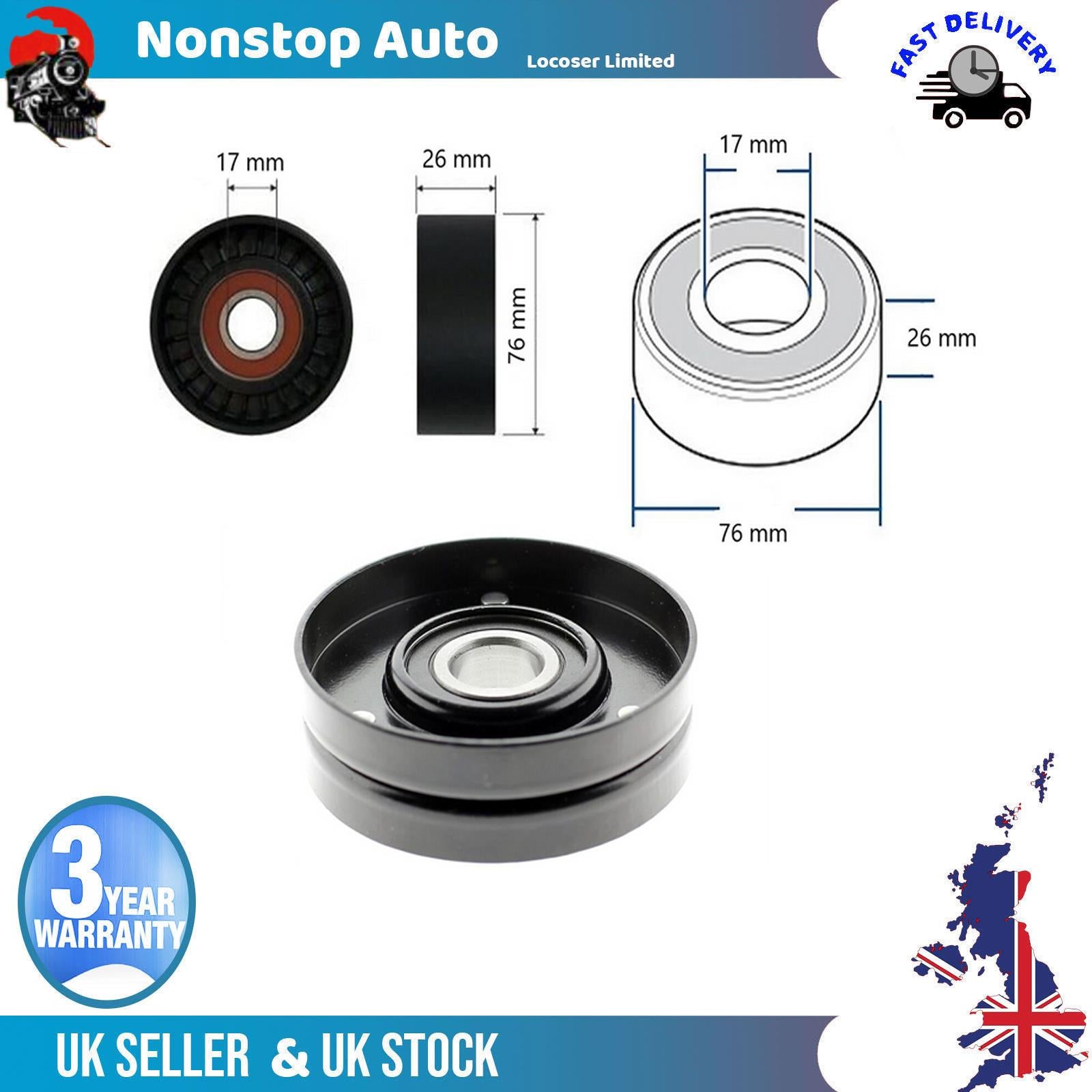 Fan Belt Tensioner Pulley -V- Ribbed Belt Idler  For VOLVO  XC90 I 850 1271914