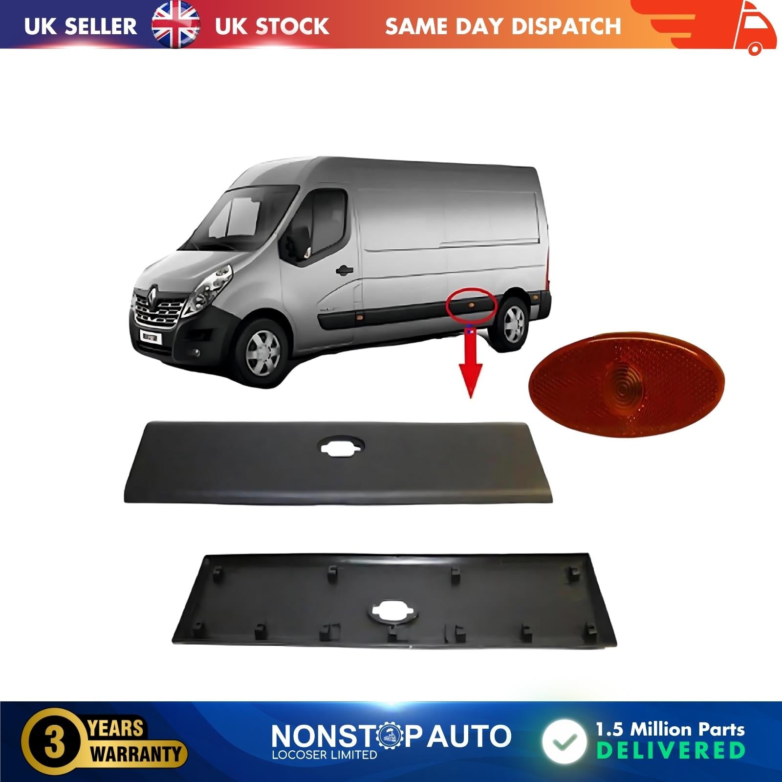 DOOR MOULDING STRIP  INDICATOR  LAMP LEFT SIDE FITS NISSAN Interstar768F20003R