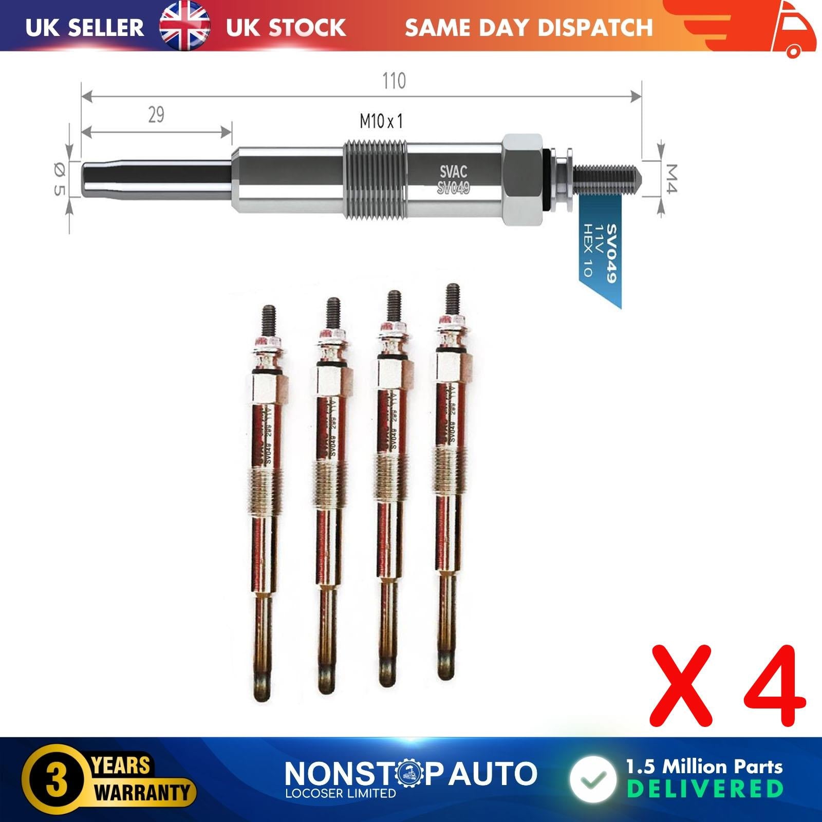 4X Glow Plugs For KIA Carens II III Carnival I II Ceed 3671027000