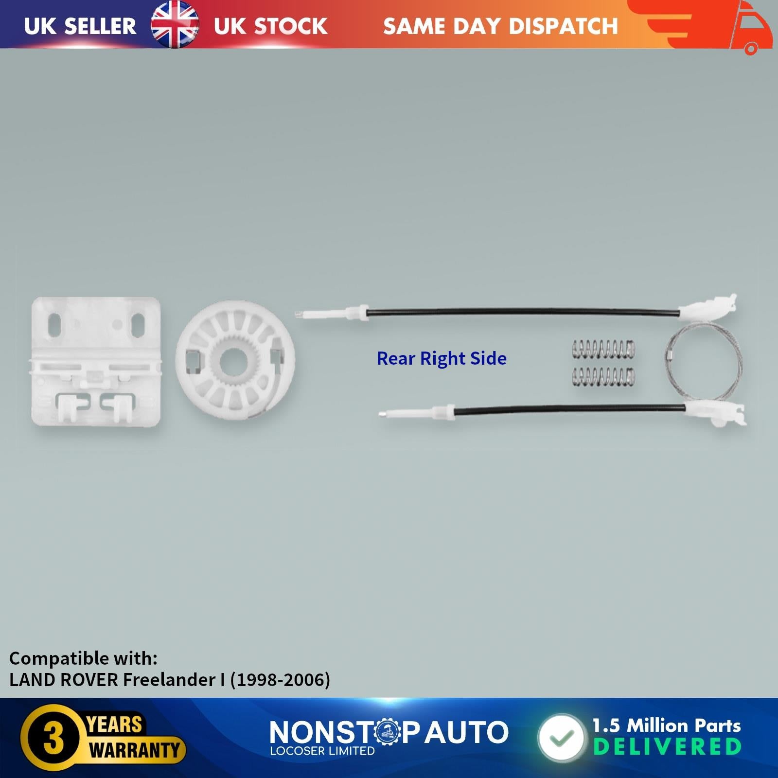 Window Regulator Repair Kit Rear Right Side Fits LAND ROVER Freelander CVH101202