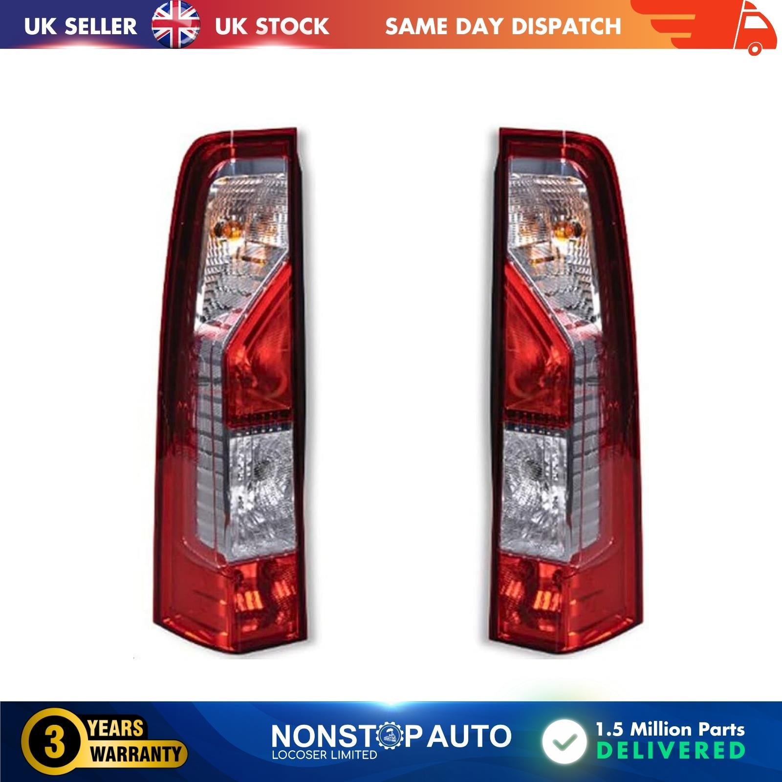 PAIR for Vauxhall Movano rear tailgate light lamp left&right side 93197461