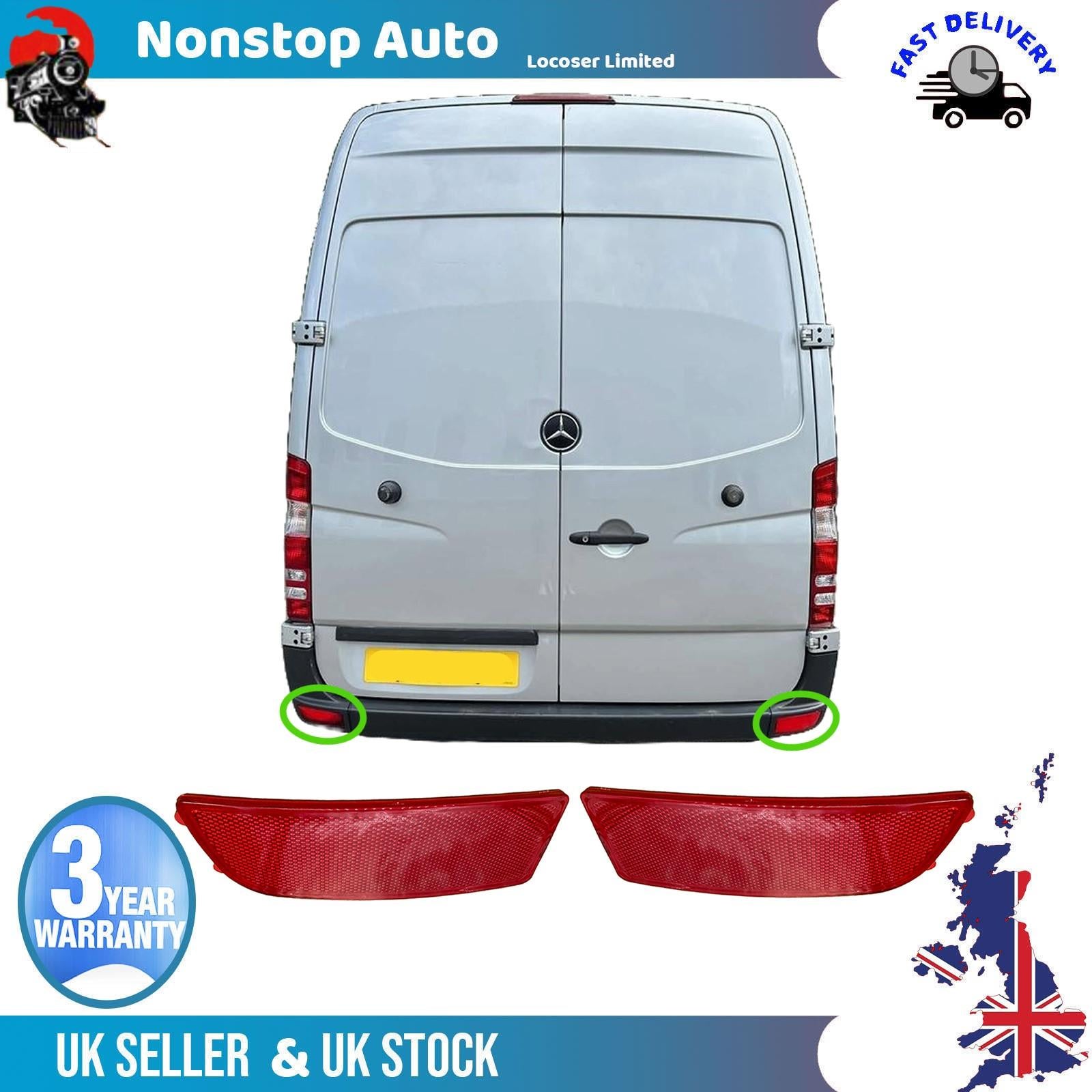 2X Rear Bumper Reflector Lens Left and Right For MERCEDES 3-t 3,5-t 4,6-t 5-t VW Crafter 30-35 30-50 A9068260040 A9068260140