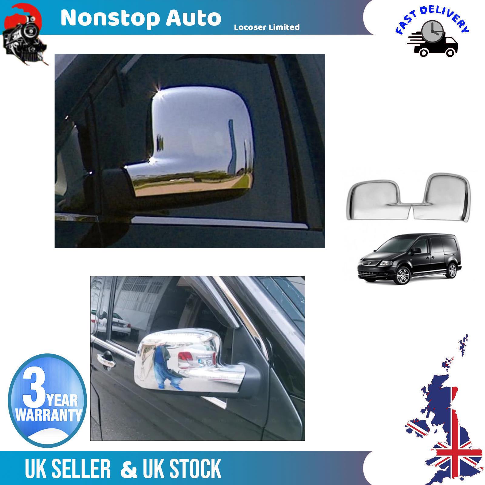 Wing Mirror Covers Caps Chrome Left And Right Side For VW Caddy 2004-2015