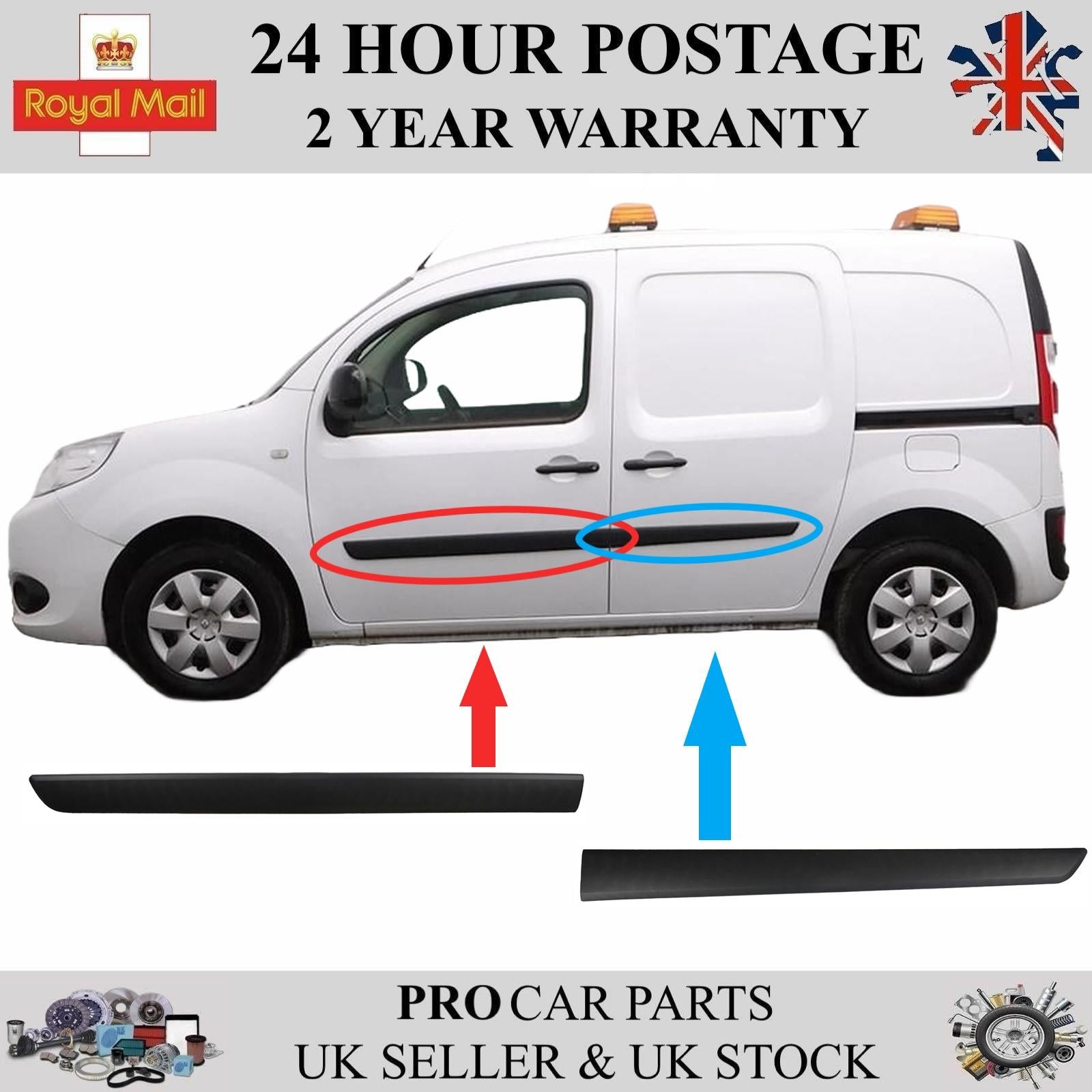 2X Door Panel Trim Moulding Front and Rear Left For RENAULT Kangoo 2009 on 8200439111 8200439115