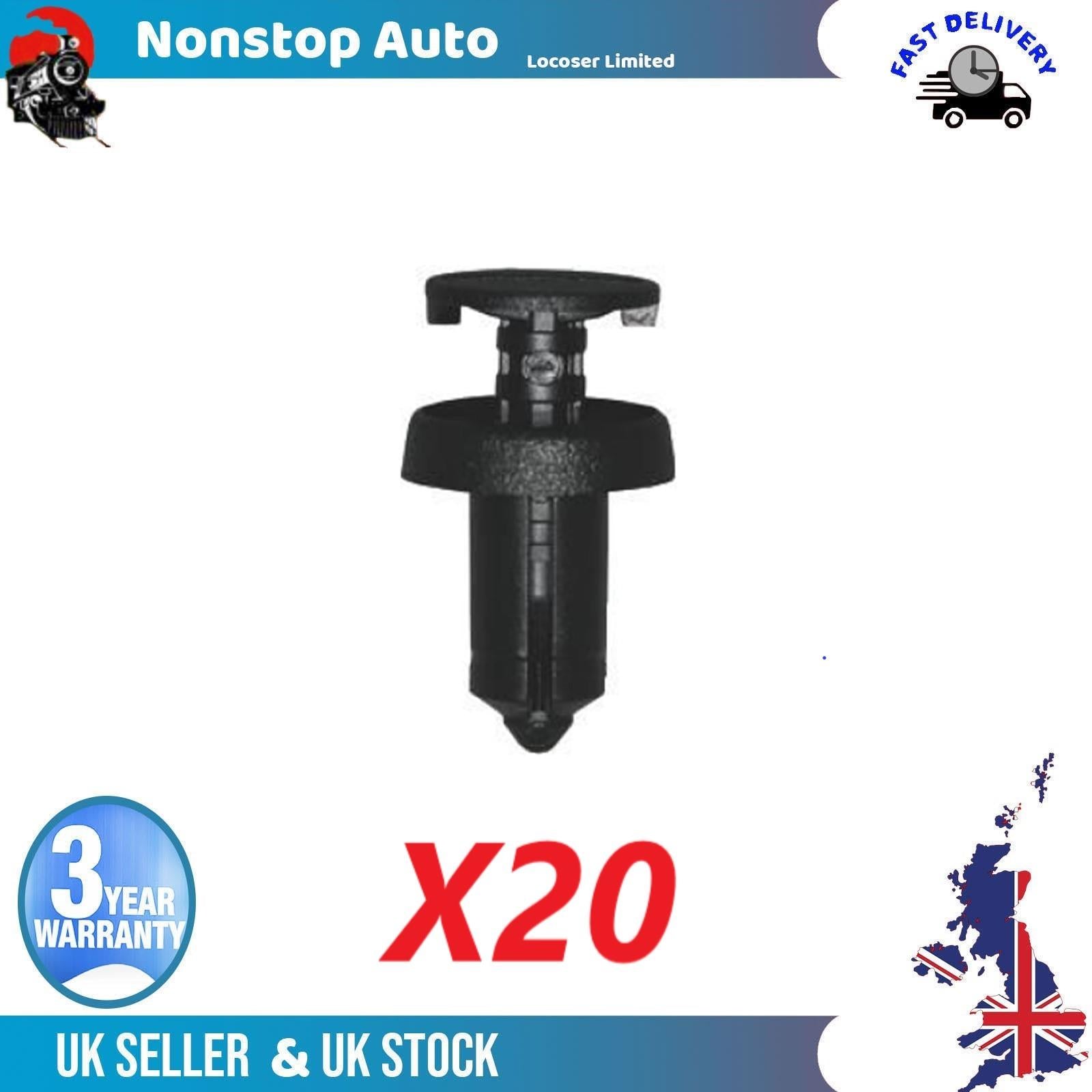 20 X Wheel Arch Panel Splash Guard Retainer Clips For ABARTH 500 FIAT 500 Croma Panda Talento OPEL Vivaro  SMART  Fortwo DACIA Dokker Duster Logan Sandero NISSAN NV 300 RENAULT Clio Espace Express Laguna Logan Megane Modus Scenic 7703072361