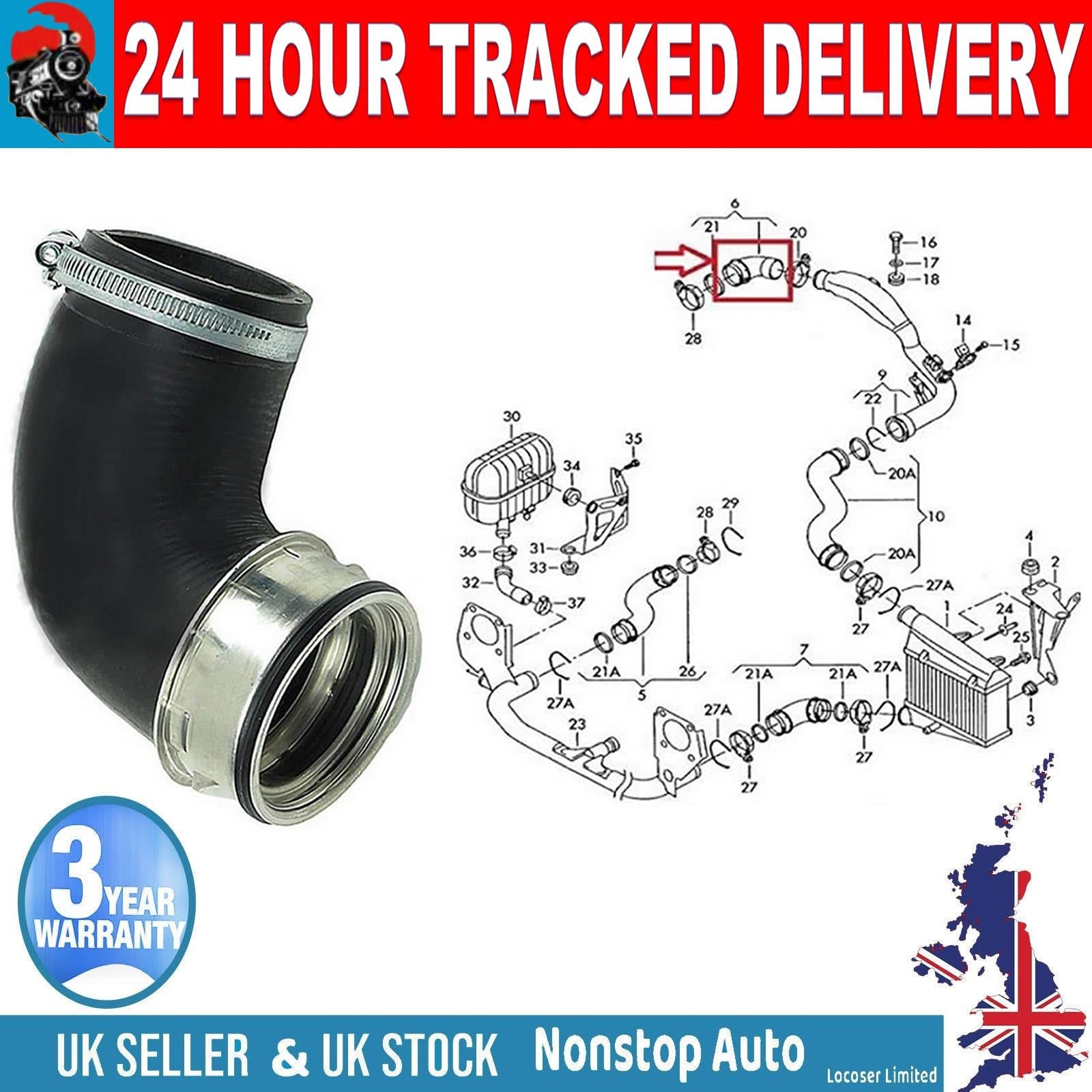 TURBO INTERCOOLER HOSE PIPE FOR   AUDI A4 A6 SKODA  SUPERB  VW PASSAT  3B0145834P