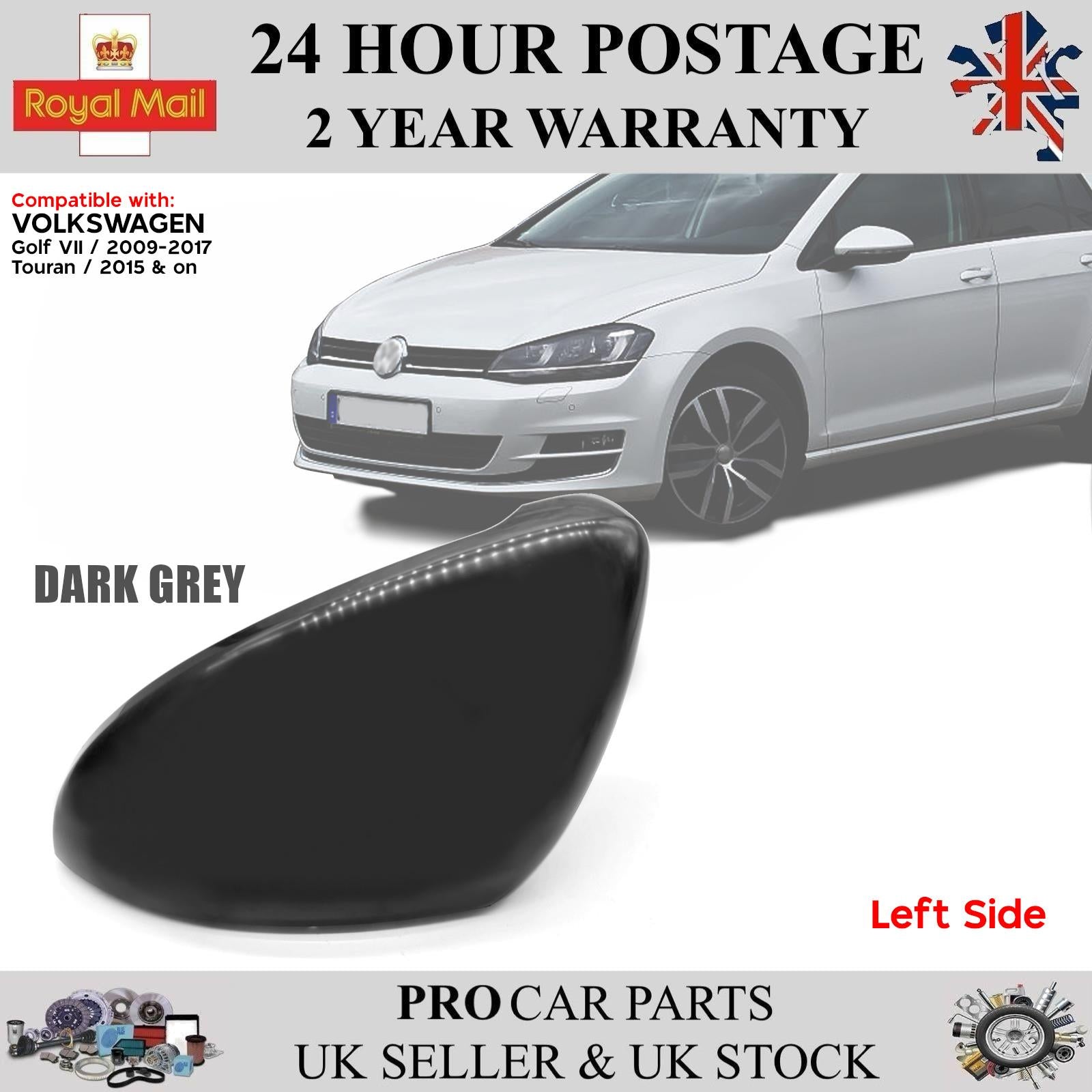 Left Door Wing Mirror Cover Cap For Golf MK7 Touran 5G0857537