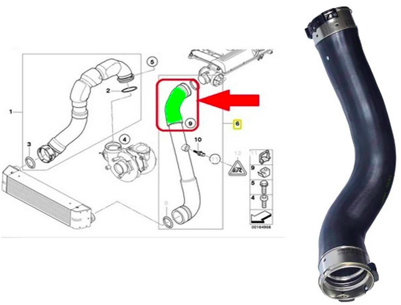 TURBO INTERCOOLER HOSE PIPE FOR  BMW 5 (F10) 518 520 525 5 Gran Turismo (F07) 520 d  5 Touring (F11) 518 520 525 d 11617810615