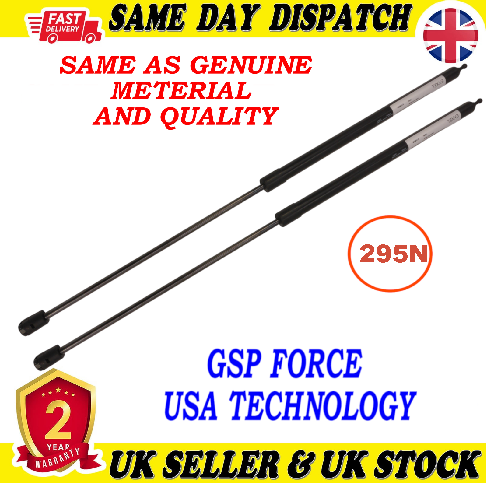 2X TAILGATE BOOT GAS STRUTS 295 Newton FOR RENAULT FLUENCE MEGANE CC MEGANE II 654710003R