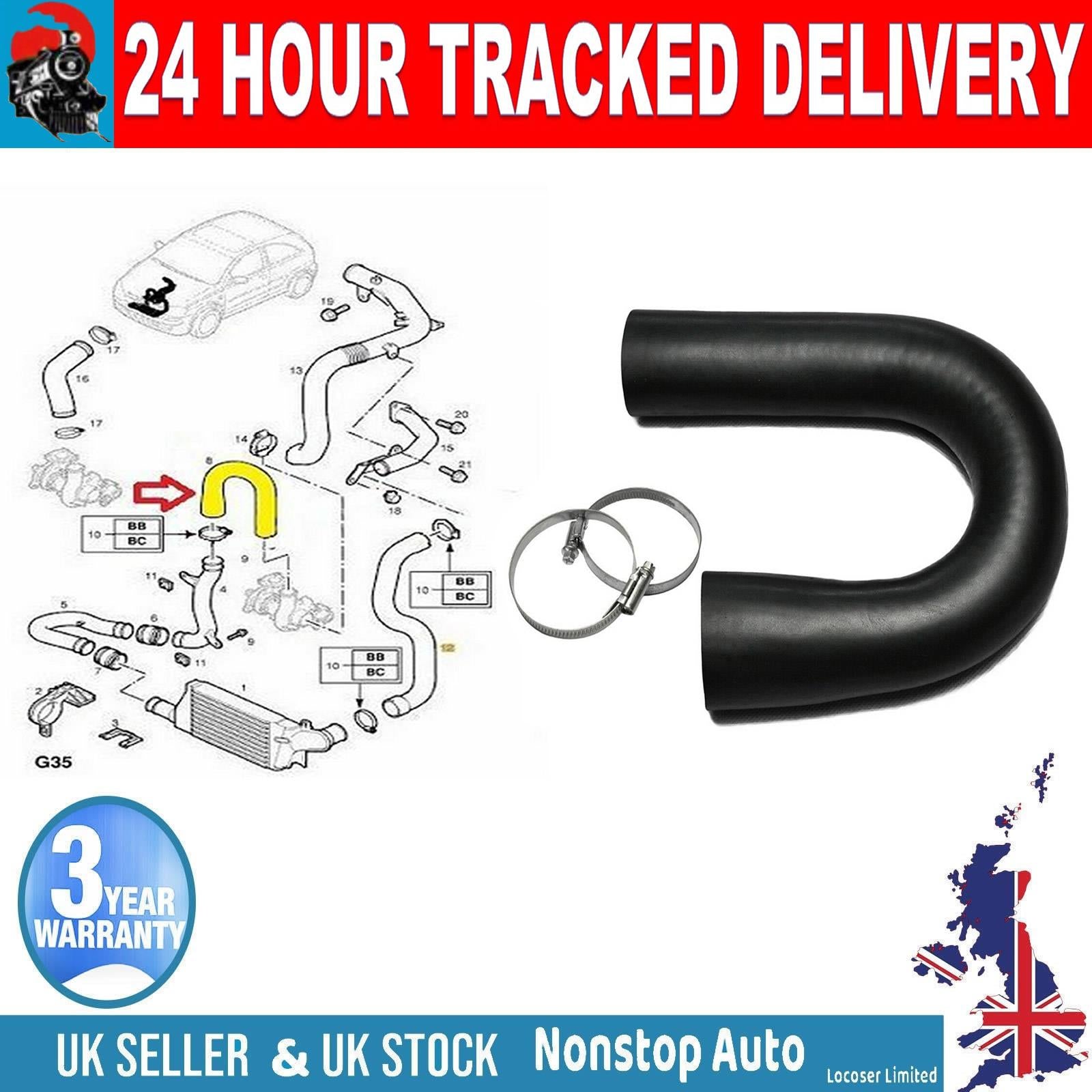 TURBO INTERCOOLER HOSE PIPE FOR VAUXHALL CORSA C  COMBO 1.7 DTI 1302604