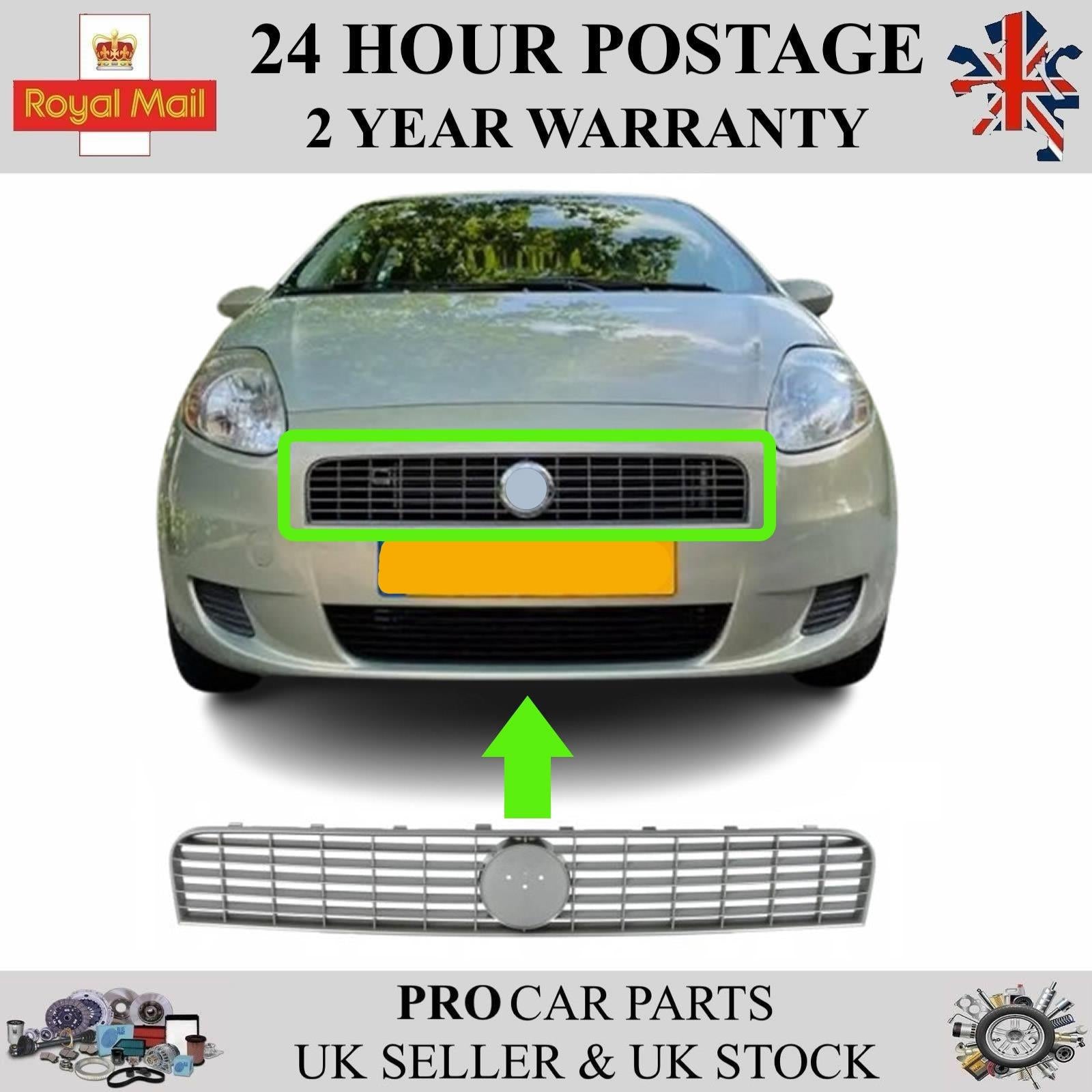Front Bumper Center Grill Grey For FIAT Grande Punto 2005-2011 735489584