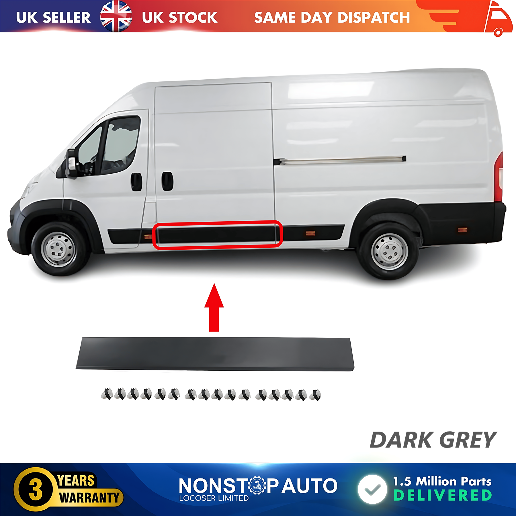 Moulding Trim Panel Middle Left For CITROEN Relay PEUGEOT Boxer FIAT Ducato 2006 on 8546T8