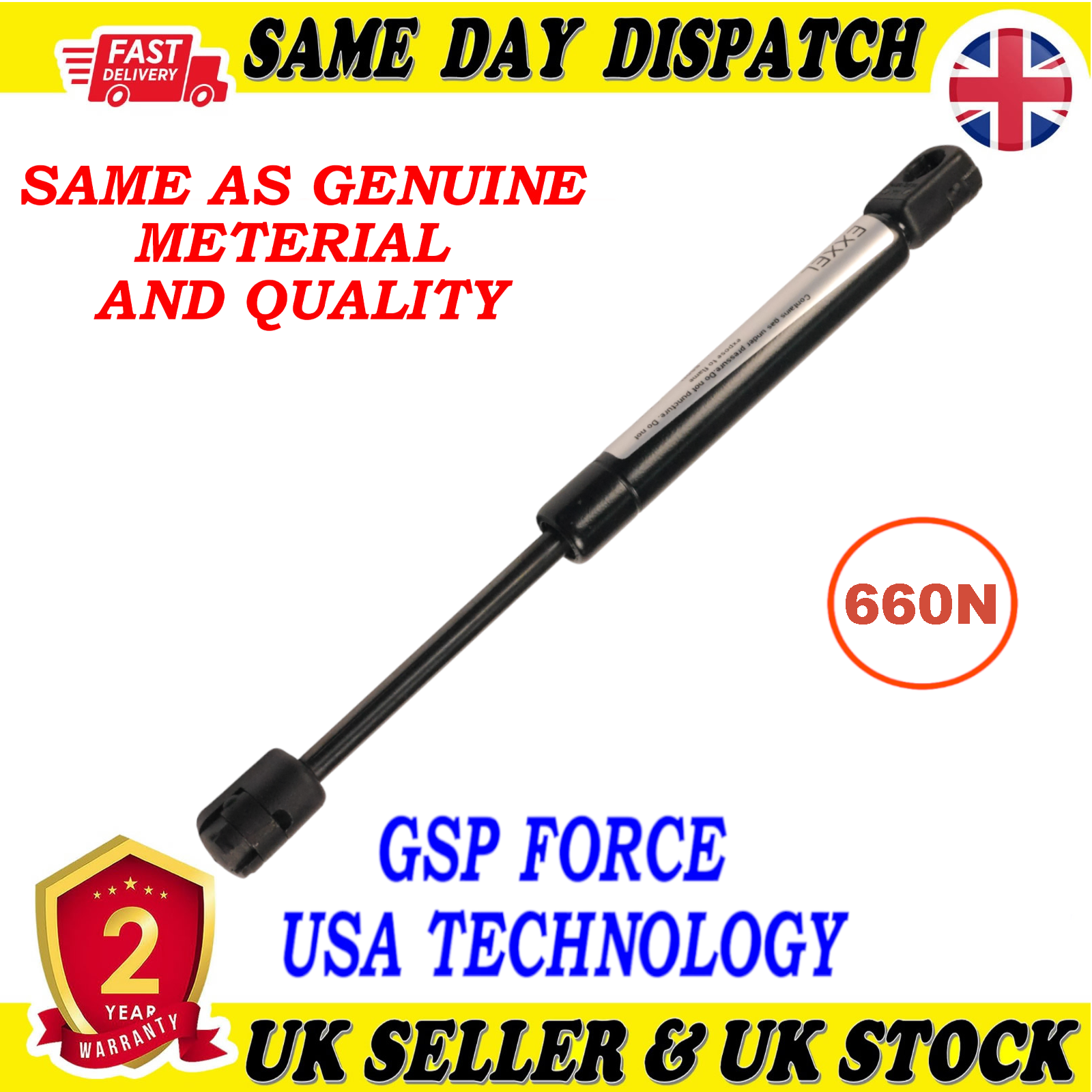 TAILGATE BOOT GAS STRUTS 660N Newton FOR FORD MONDEO III 1S7116C826AD