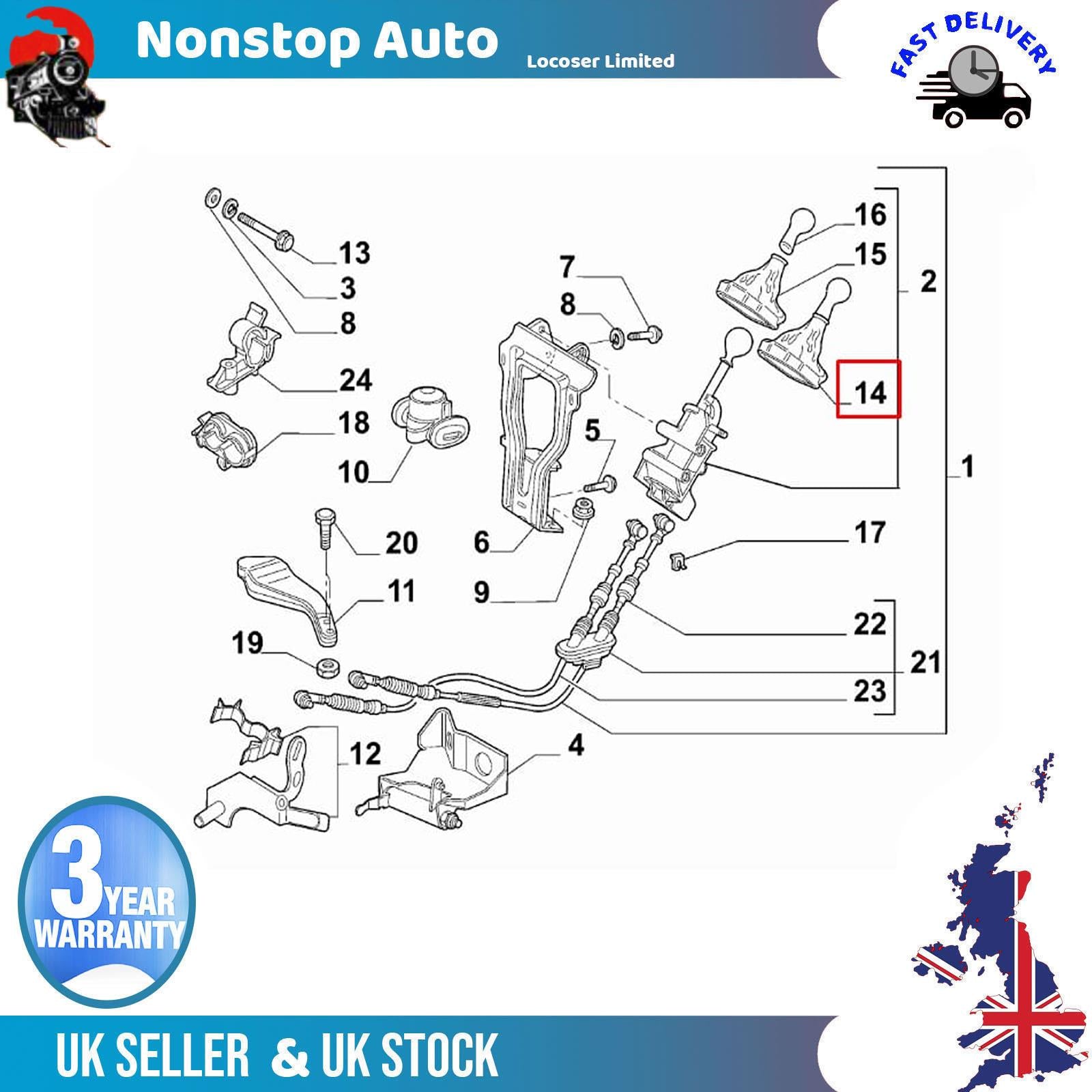 Handle Commands External Gear For FIAT Doblo I II 2000-2010 735424356