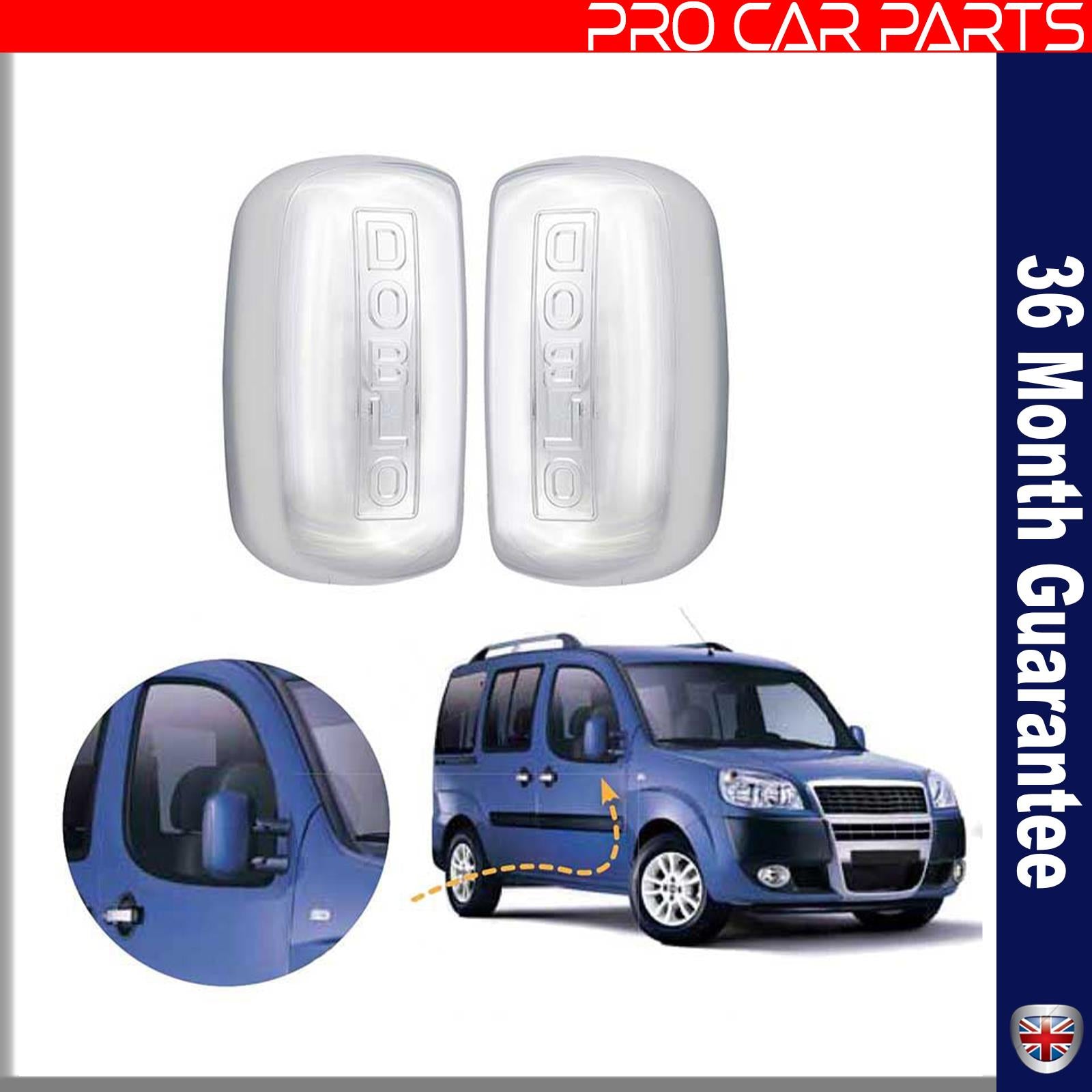 FIAT Doblo 00-10 wing mirror cover cap chrome / left&right