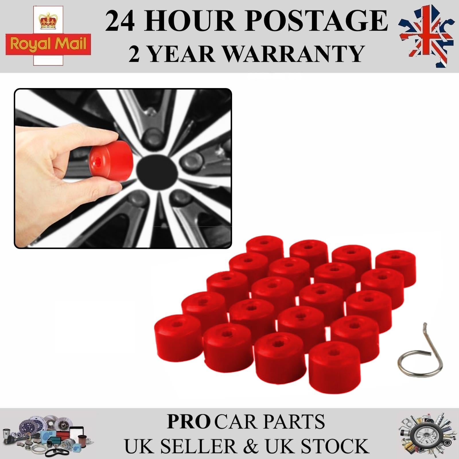 20X LOCKING RED WHEEL NUT BOLT COVER CAP For VW 1K0601173