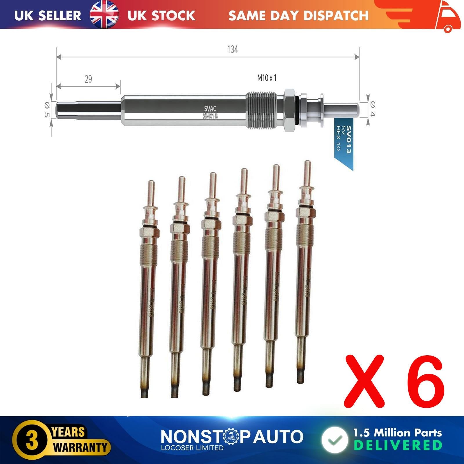 6X Glow Plugs For BMW 7 740 d 745 d 12237788957