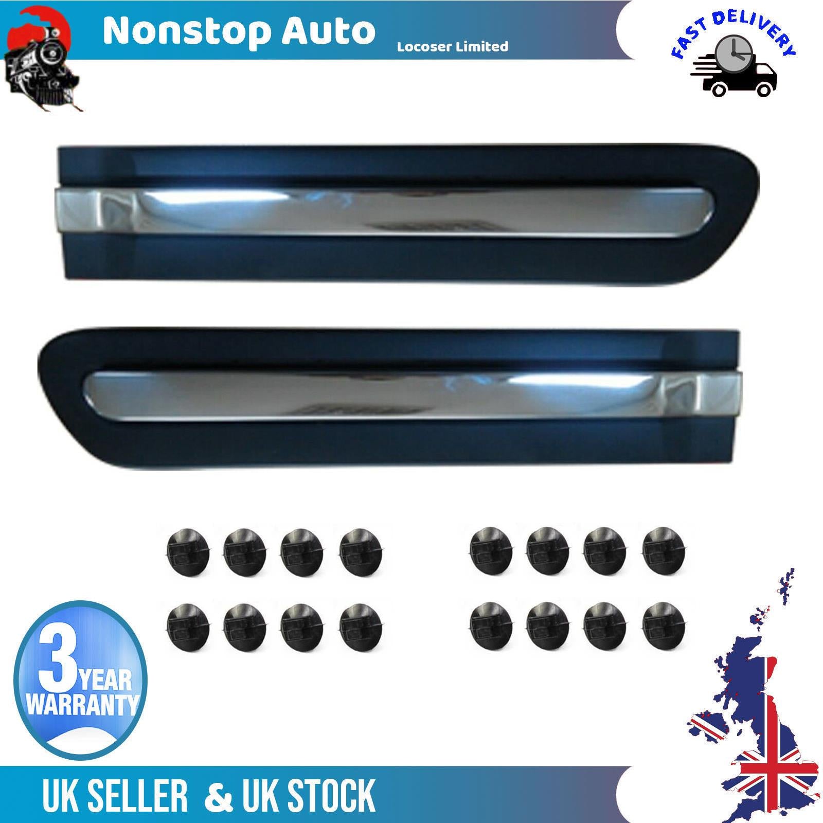 2X Door moulding Protective Trim Chrome Rear R+L For FIAT  500L