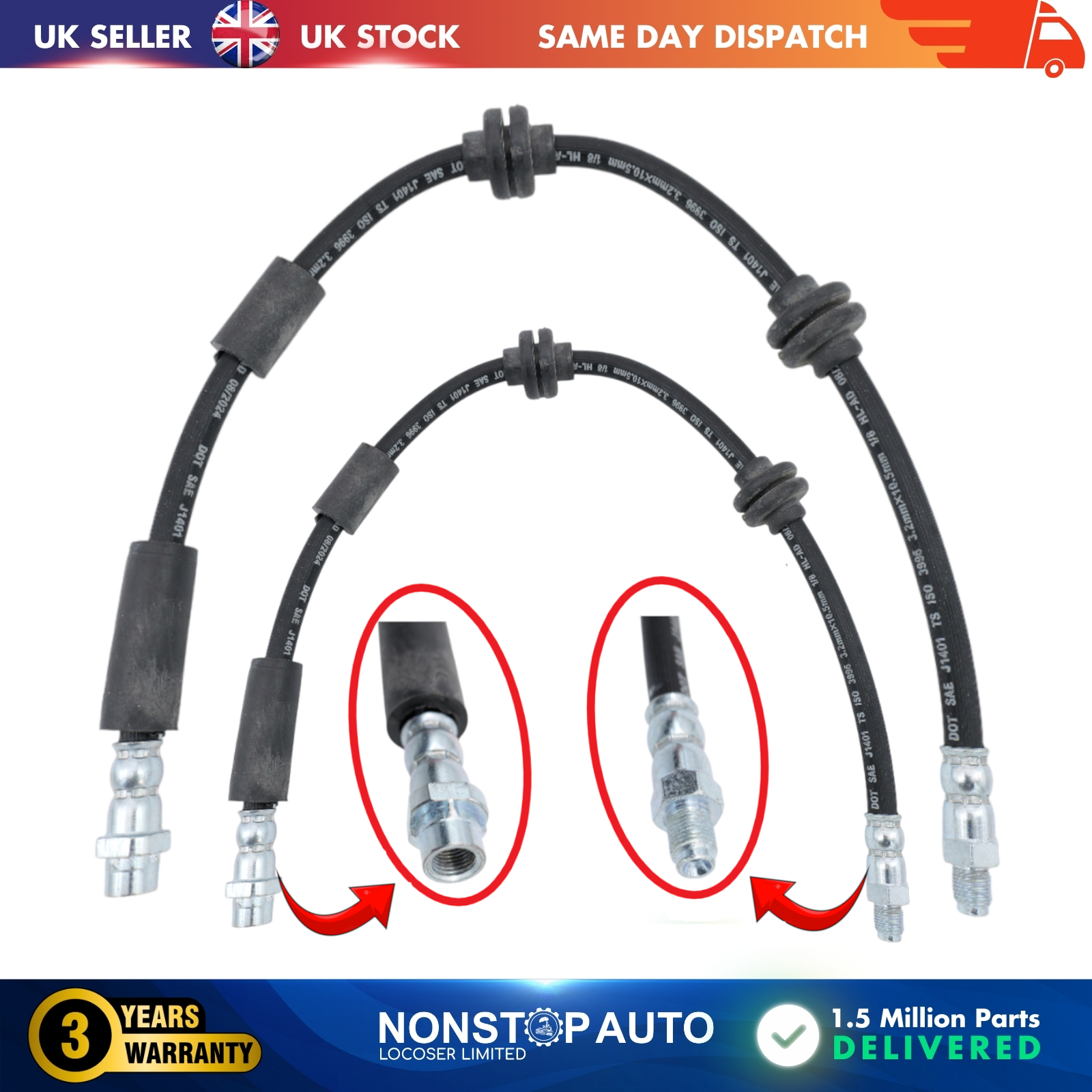 2X Front Brake Hose Pipe For BMW X1 E84 34306787316