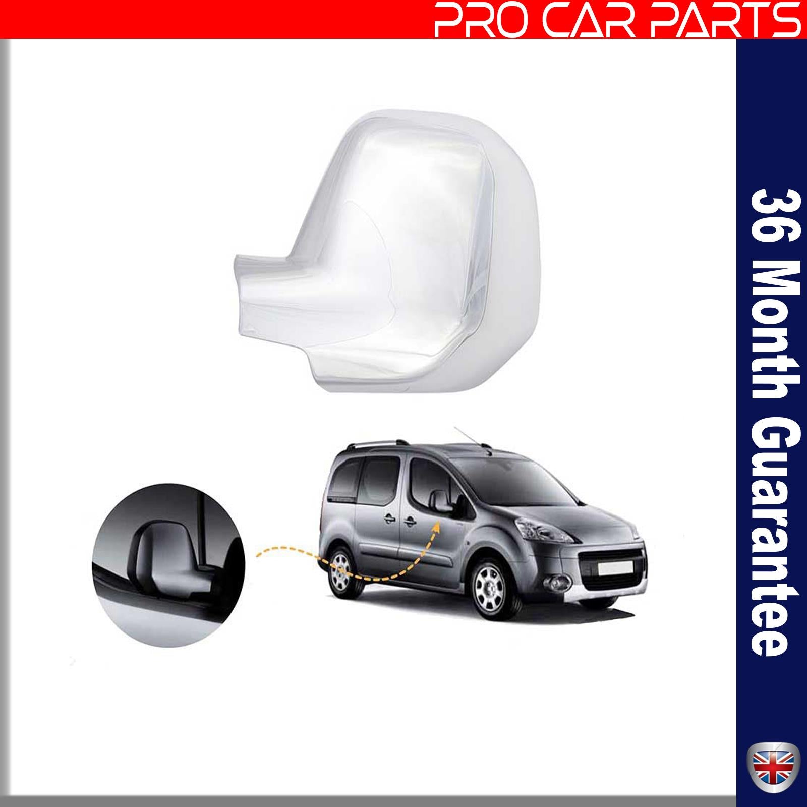 PEUGEOT Partner Tepee 08-11 wing mirror cover cap chrome / left&right