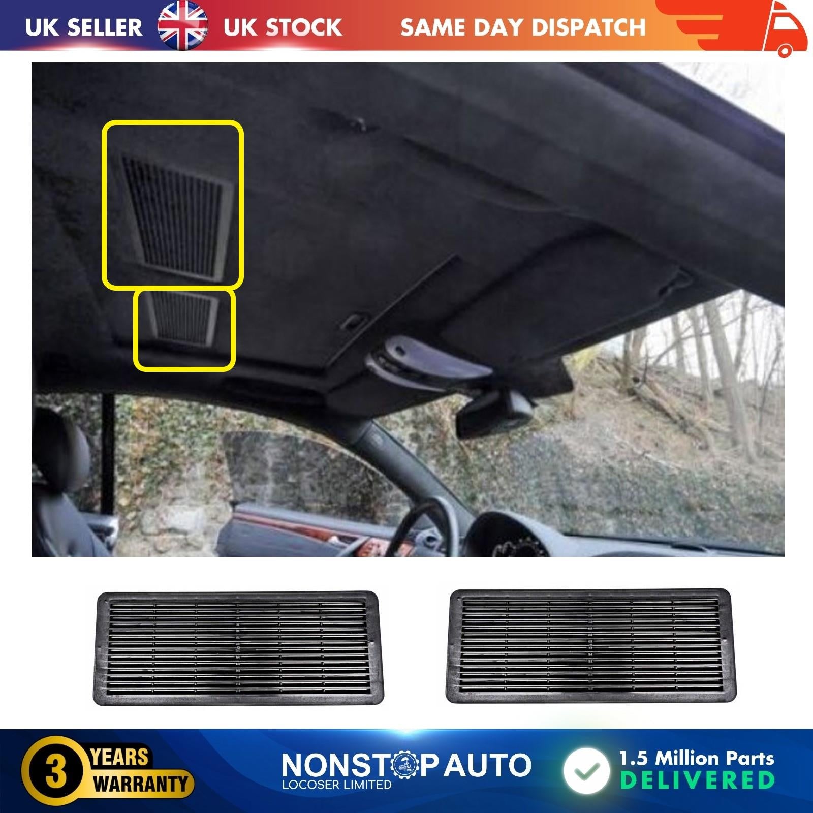 2X Sunroof Grille Vent Cover Black For MERCEDES W202 W203 W208 W209 W210 W211 W215 W220 W240 W140 A2117840644
