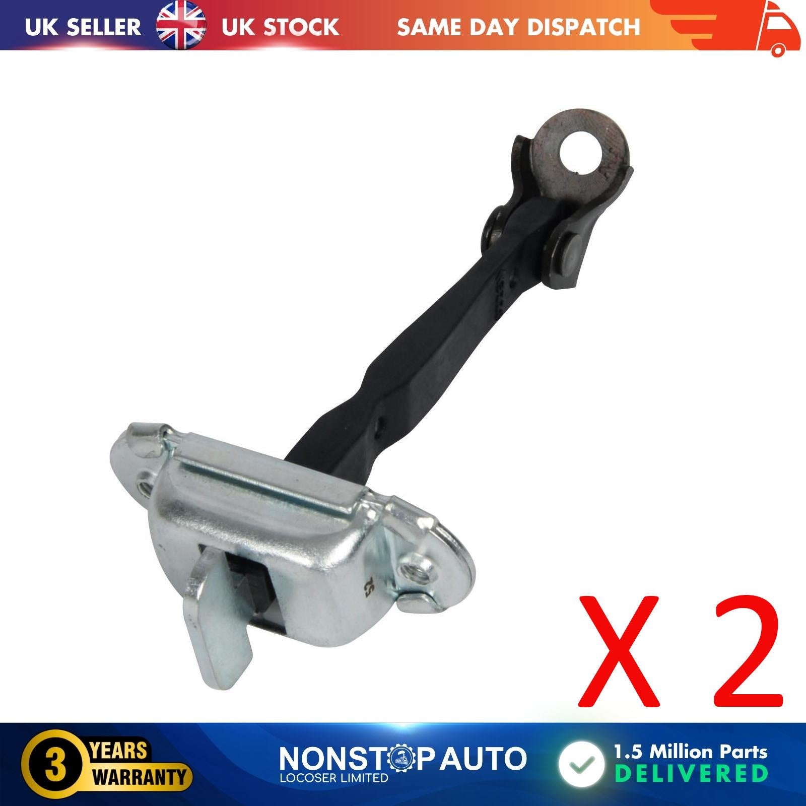 2X Door Hinge Check Strap Rear Left and Right Side For TOYOTA Hilux VII