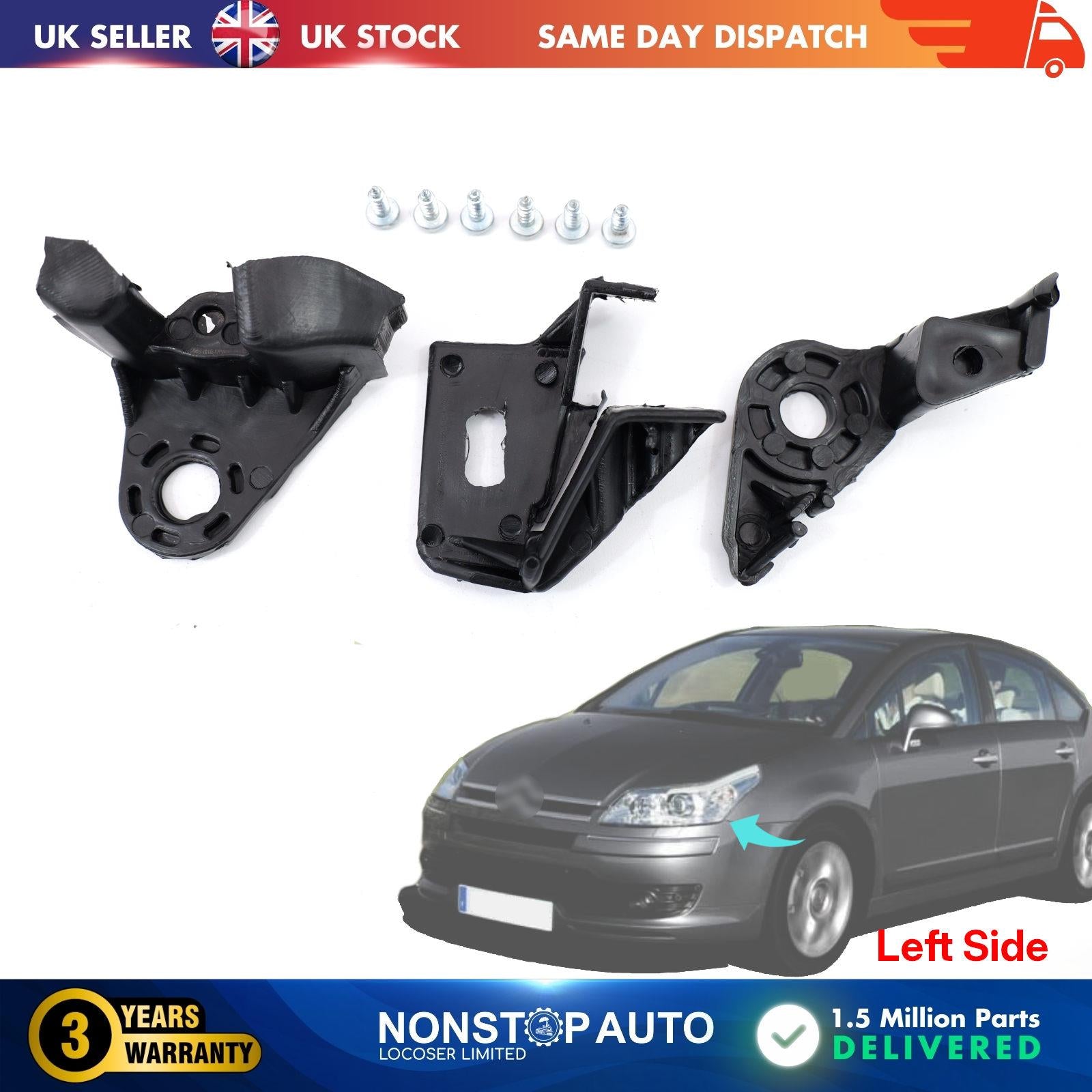 For Citroen C4 Headlight Repair Kit Bracket Mount Clips Holder Left Side 621284