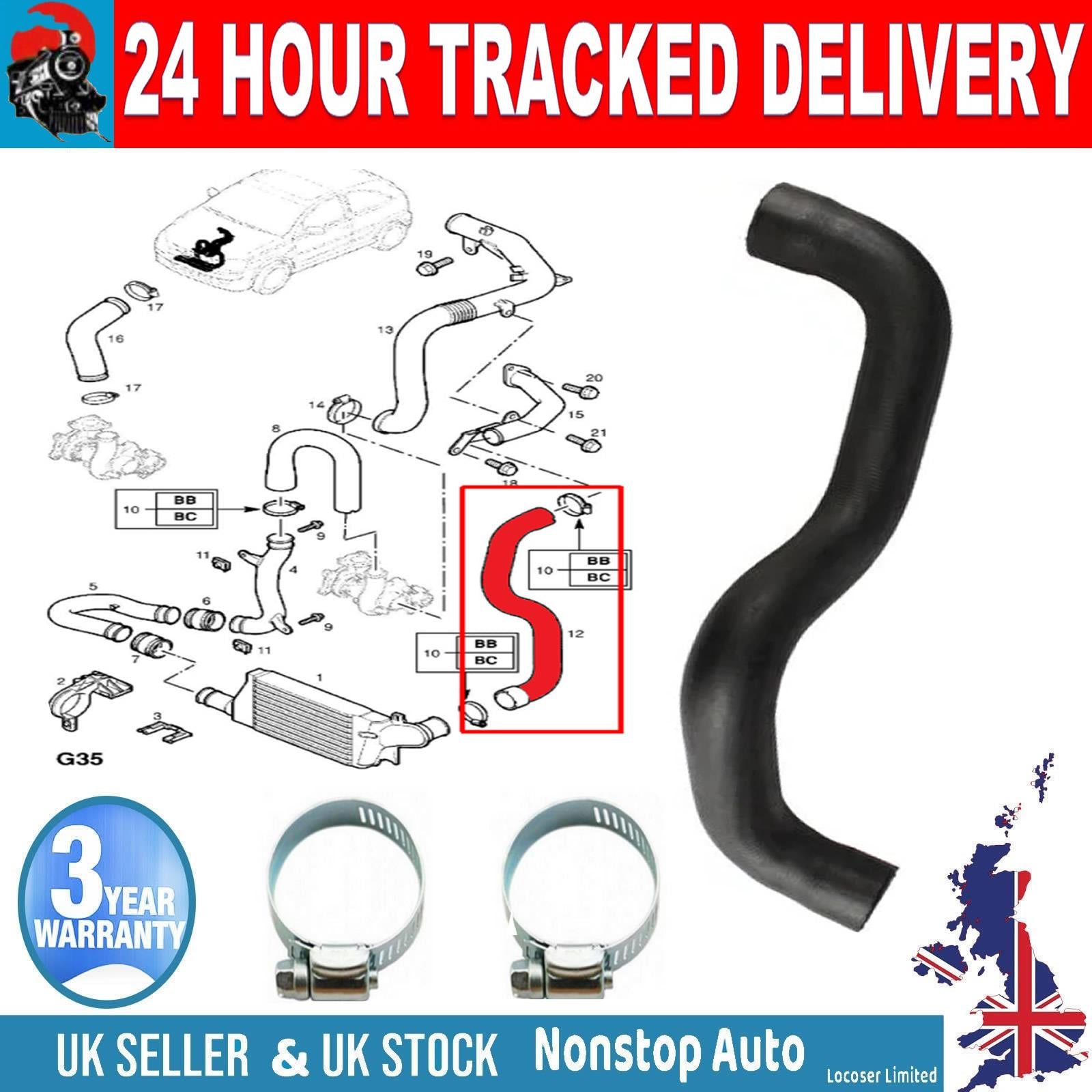 TURBO INTERCOOLER HOSE PIPE OPEL VAUXHALL CORSA C COMBO 1.7 DTI  1302488