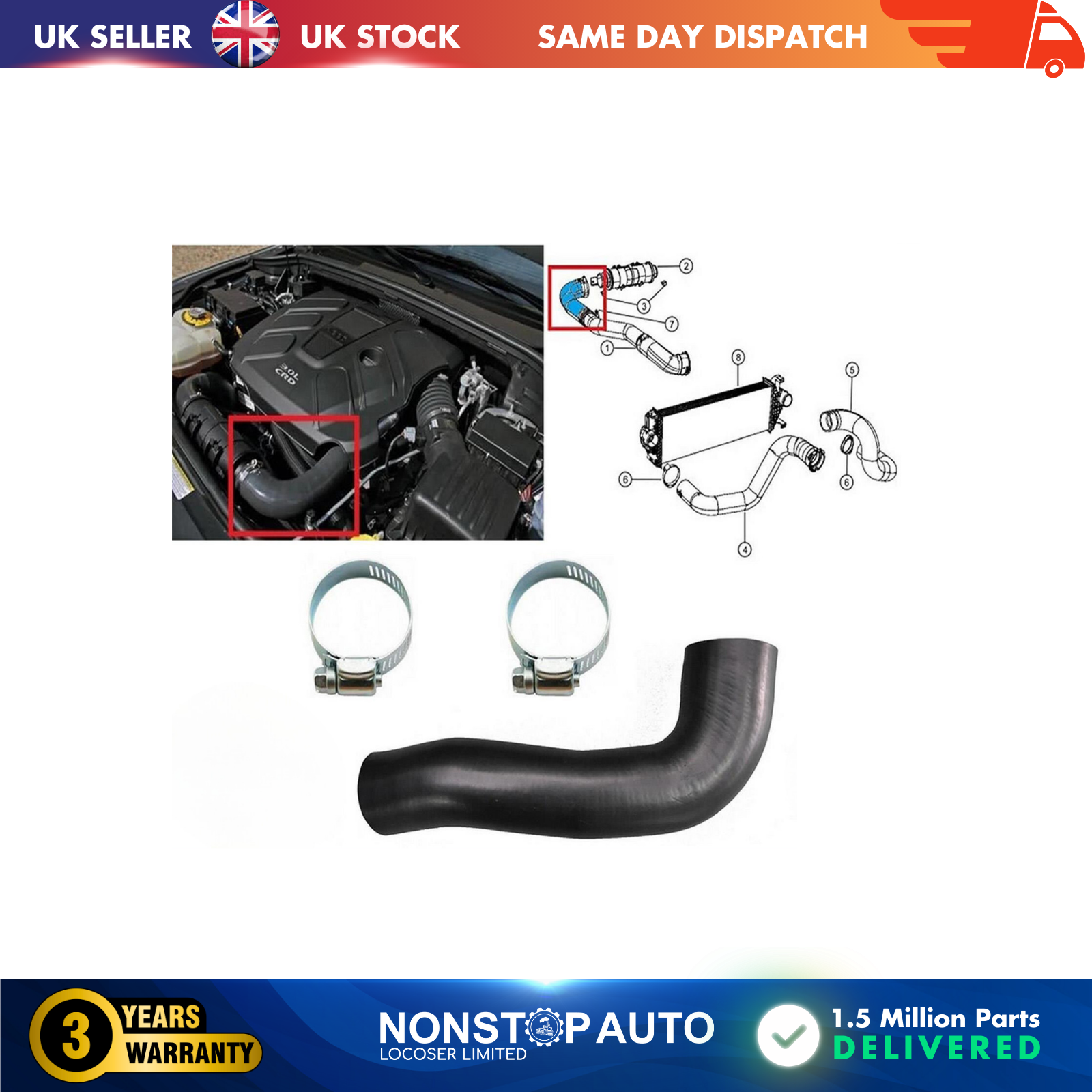 TURBO INTERCOOLER HOSE PIPE FOR JEEP  GRAND CHEROKEE 3.0 CRD  52014481AA