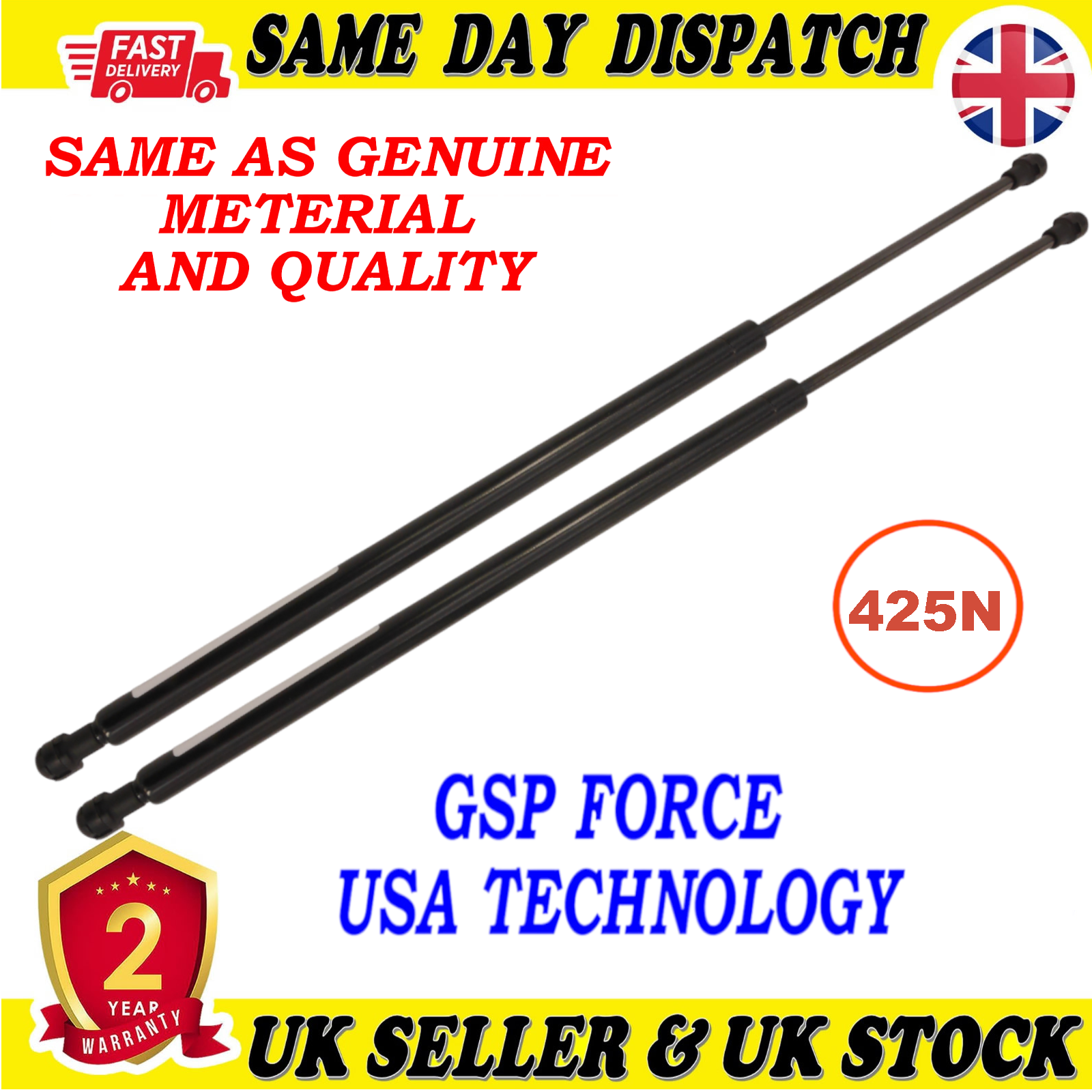 2X TAILGATE BOOT GAS STRUTS 425 Newton FOR NISSAN PRIMERA 904523F200
