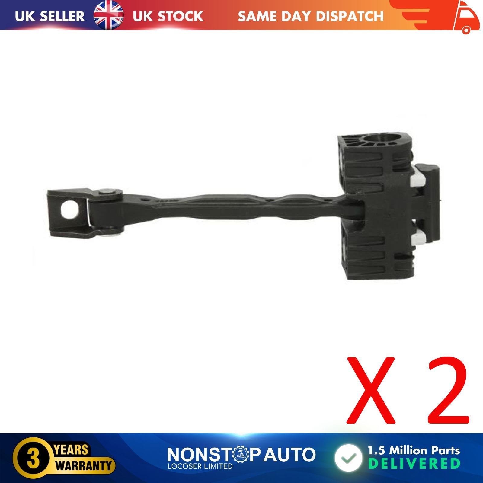 2 X Front Door Hinge Stop Check Strap Limitery Right and Left Side Fits SKODA Superb Mk2 3T0837249C