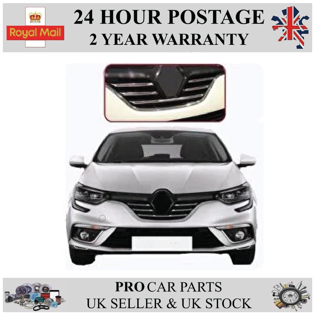 Grille With Nickel Plated(2 Pcs.) For RENAULT Megane IV 622568380R