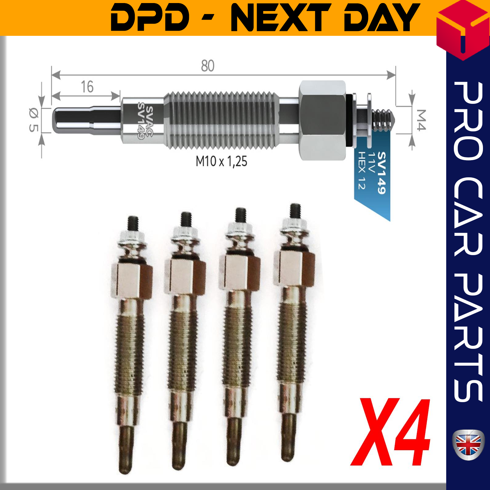 4 X HONDA CIVIC 1.4 I / NISSAN TERRANO 2.7 TDI PICK-UP 2.5D-TD Glow Plug