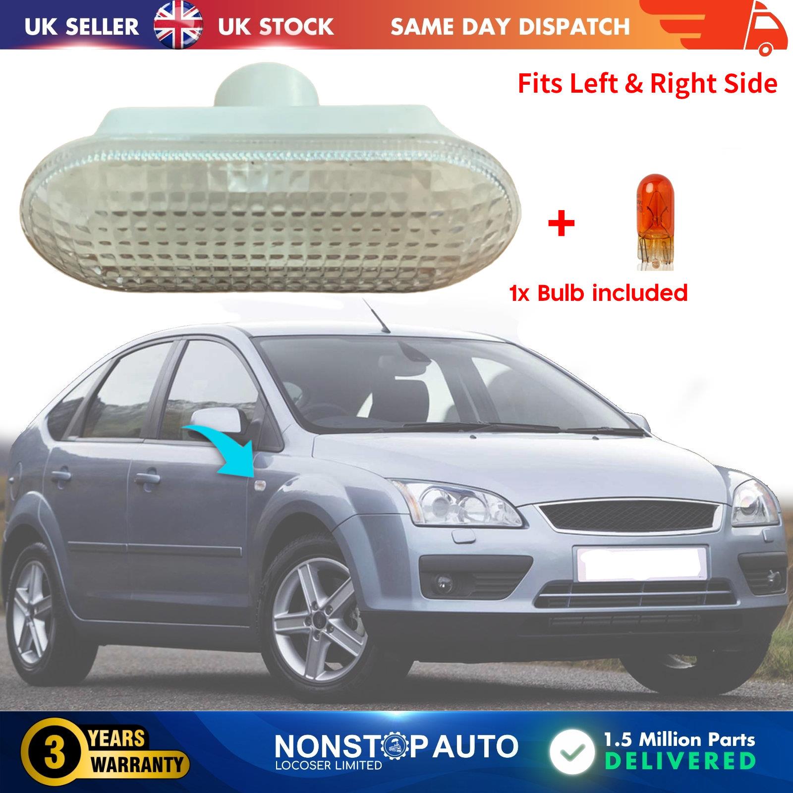 Bumper Light / Side indicator Repeater Lens Clear For FORD Focus II 4M5113K309AA