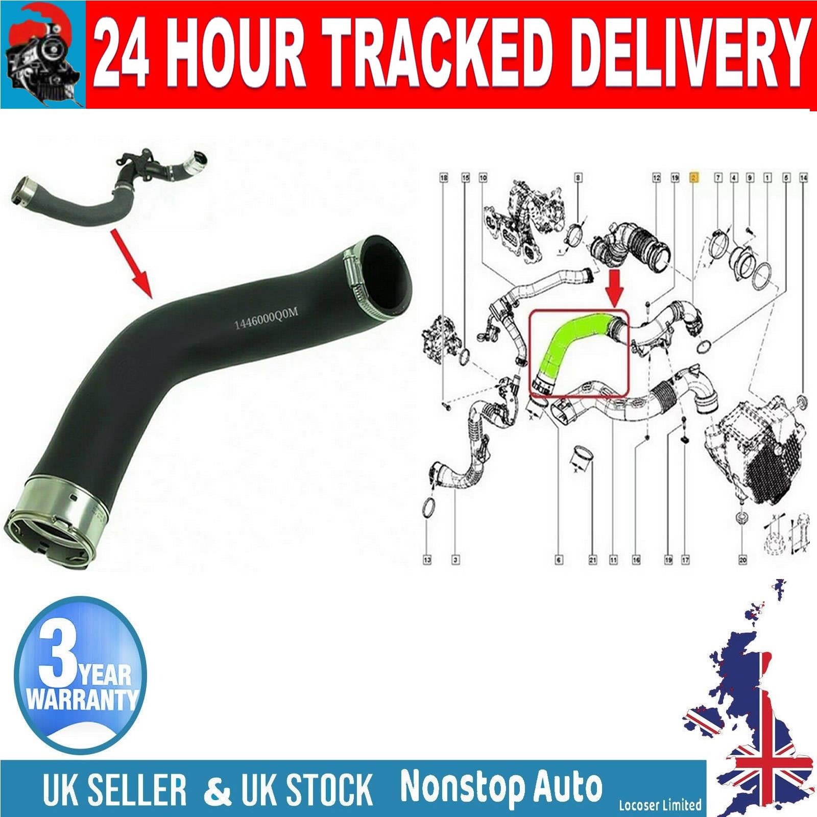 TURBO INTERCOOLER HOSE PIPE FOR NISSAN NISSAN QASHQAI II  1446000Q0M