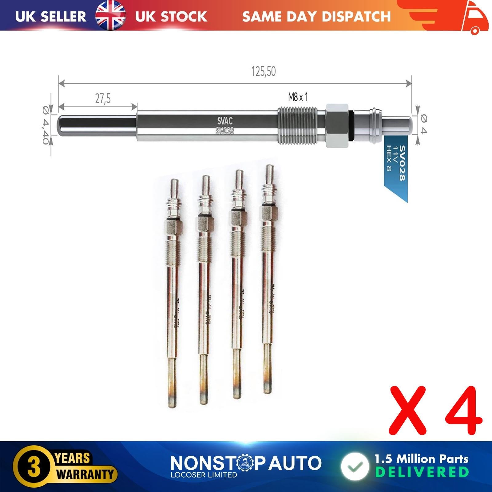 4X Glow Plugs For MAZDA 2 3 Y40418601