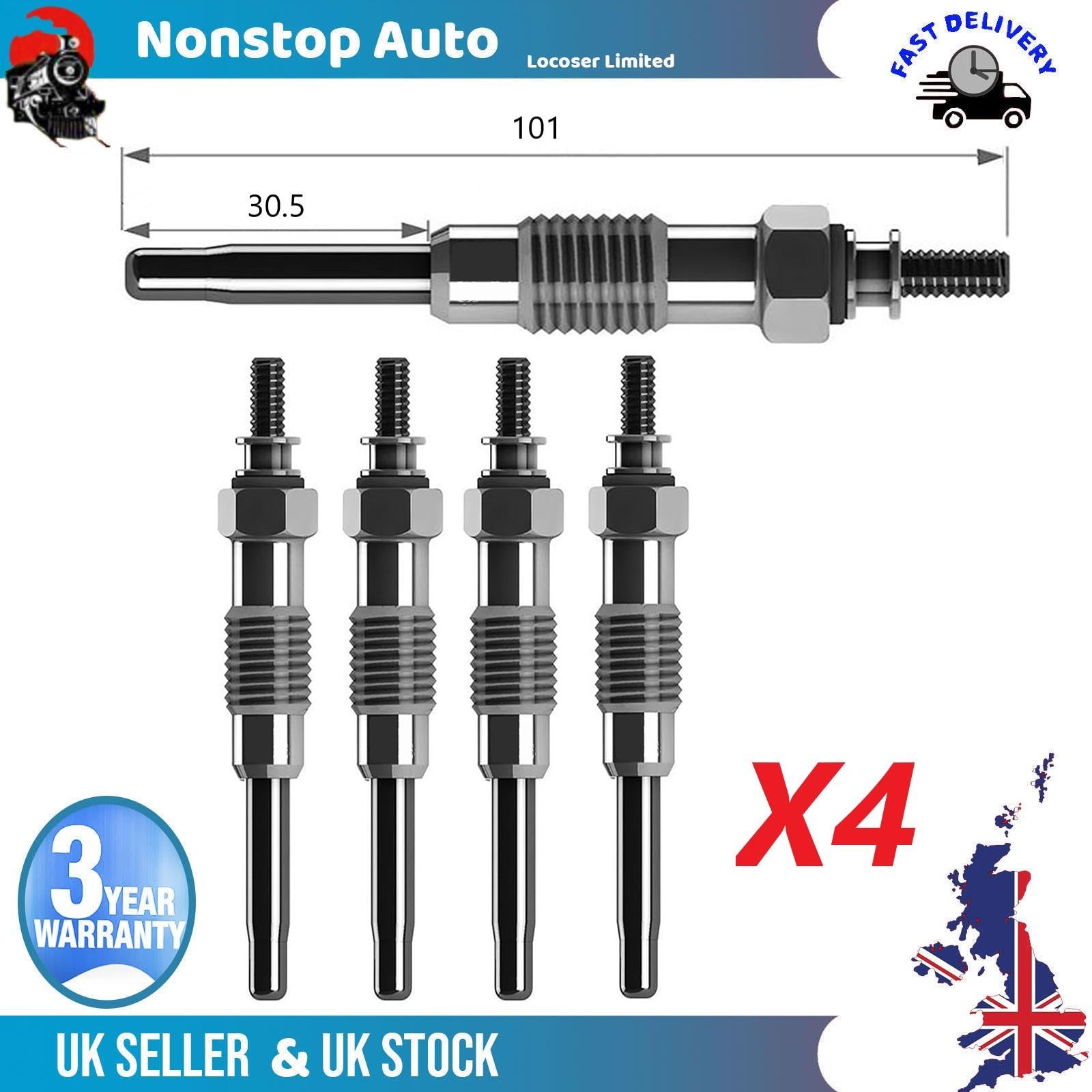 4X Glow Plugs For CITROEN C5 III 2.2 HDi 5960L1