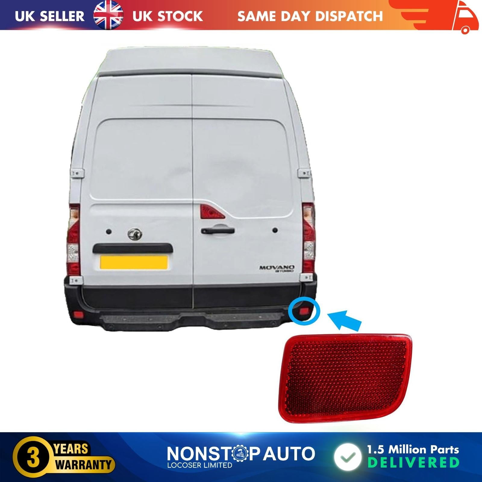Rear bumper reflector Right Side For VAUXHALL Movano B 8200152643