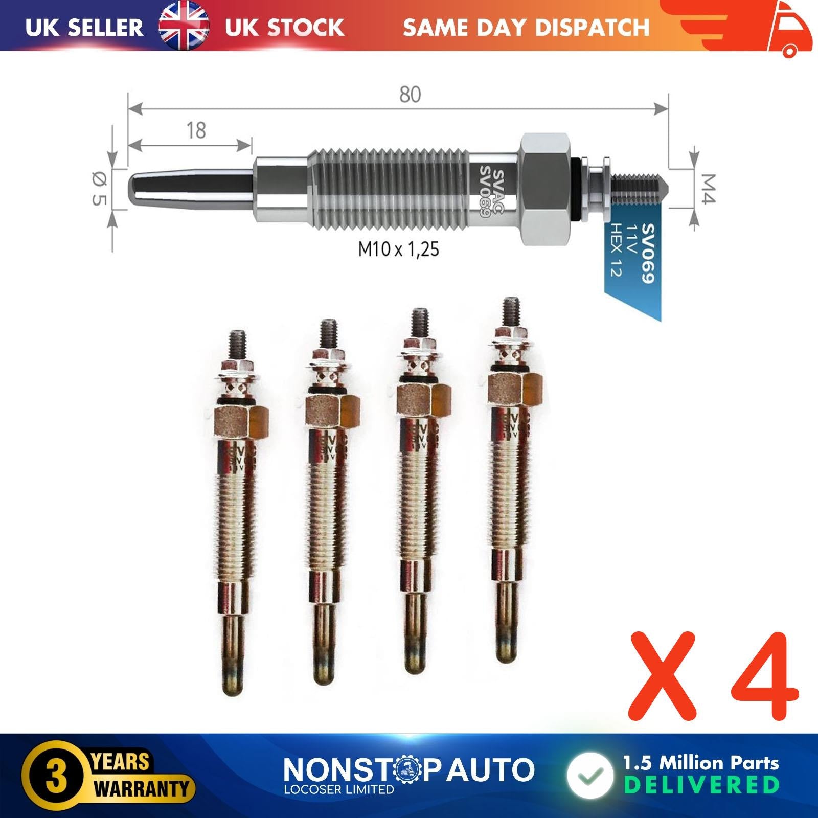 4X Glow Plugs For HYUNDAI Galloper I II H1 Starex Terracan 3671042500