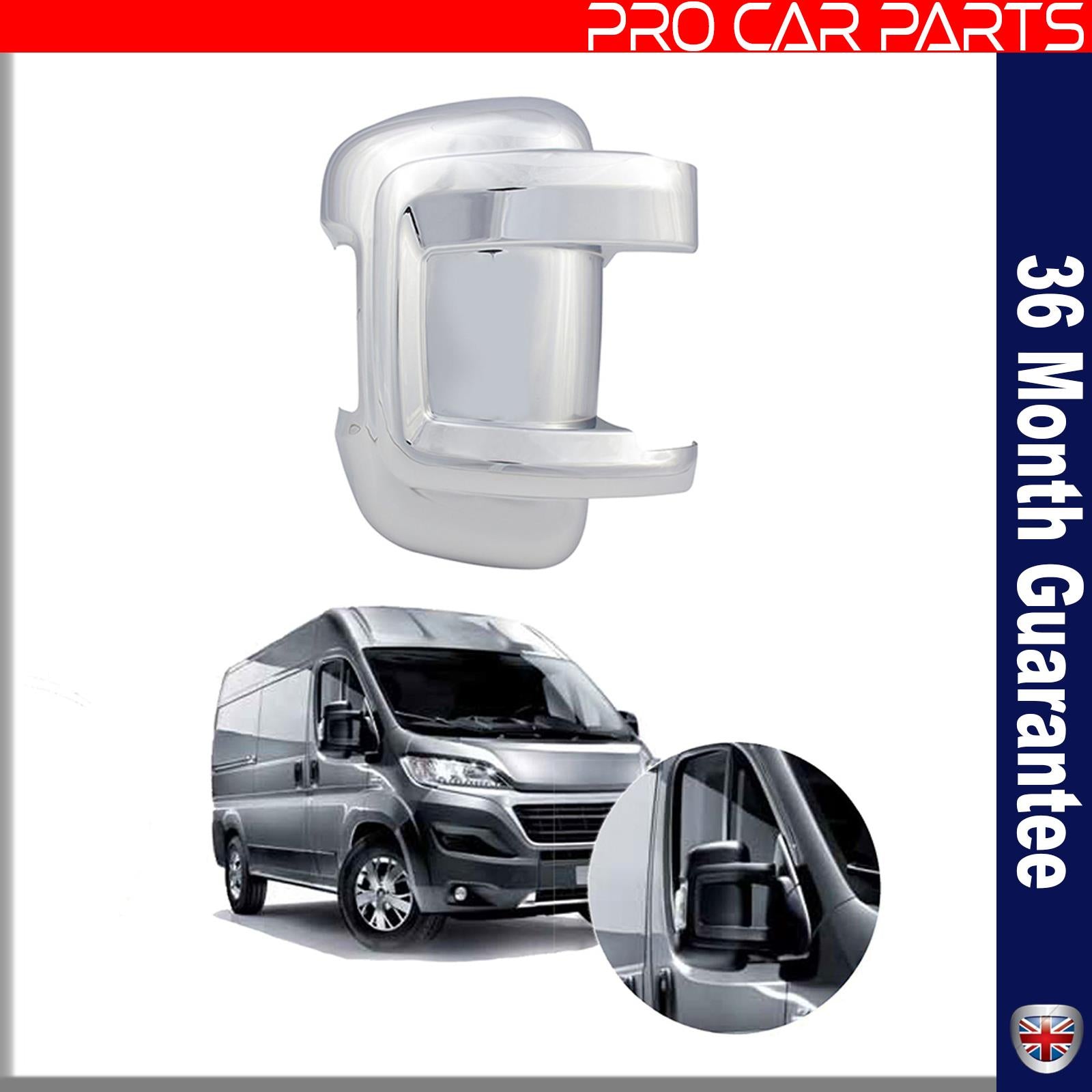 FIAT Ducato Peugeot Boxer Citroen Relay 07-13 wing mirror cover chrome / left&right