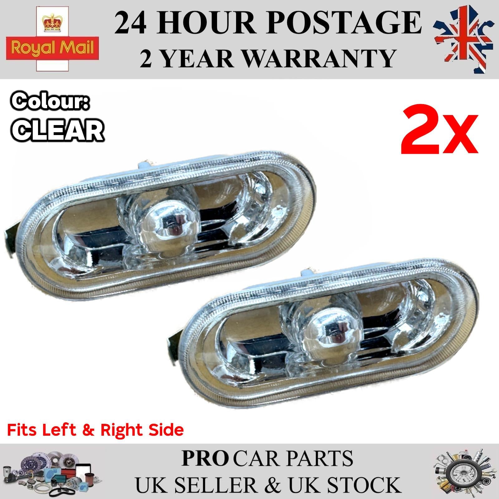 2x Side Indicator Repeater For VW Golf MK4 Passat B5 Polo SEAT Leon Ibiza 1J0949117
